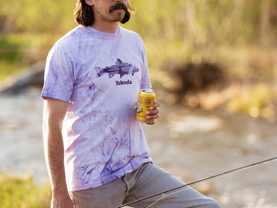 Trippy Trout Pigment Dyed Tee – Purple Blast | Tailwaters Fly Fishing