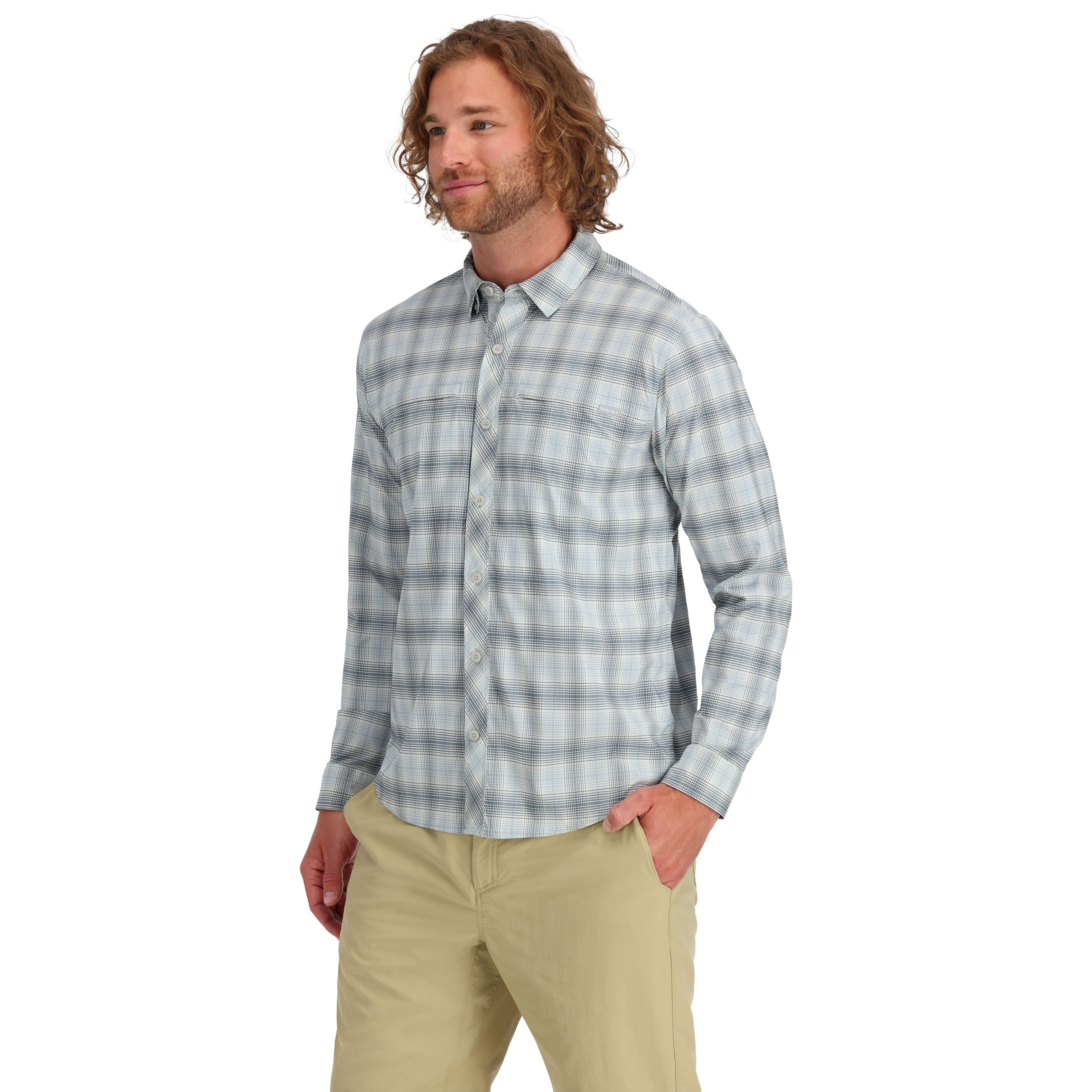 Simms Bugstopper LS Shirt Steel Blue/Storm Ombre Classic Plaid Image 02