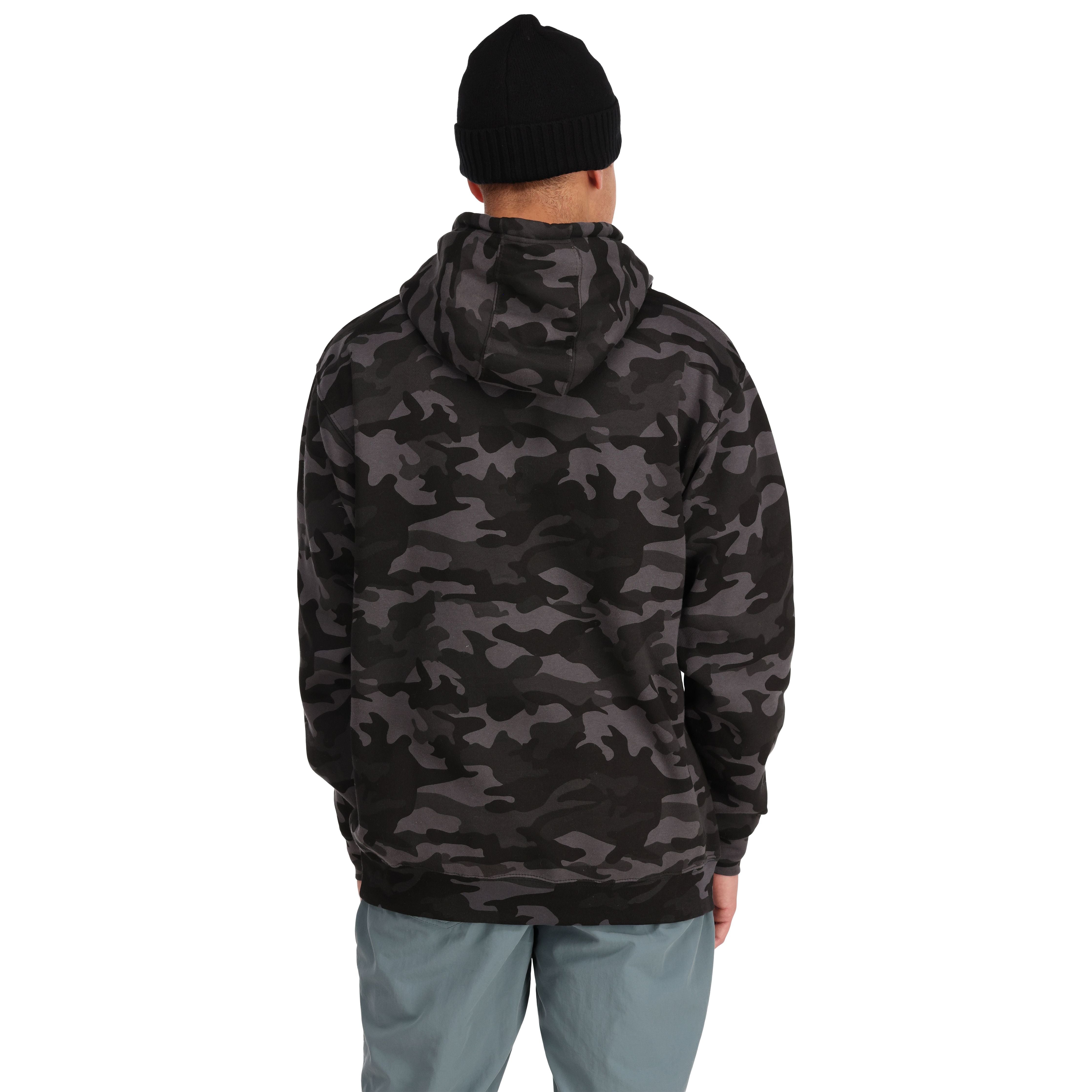 Simms Logo Hoody Woodland Camo Carbon Image 03