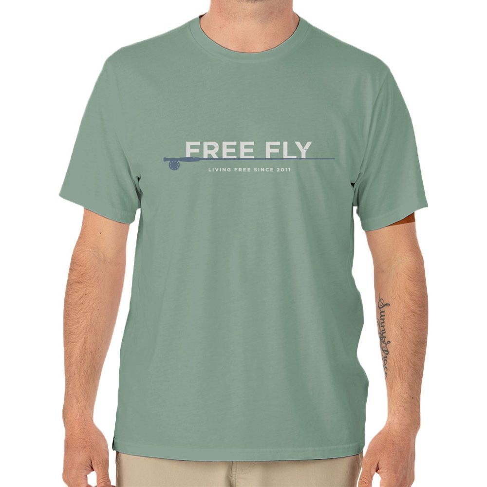 Free Fly 8wt Tee Heather Sabal Green Image 1