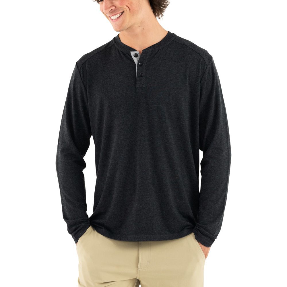 Free Fly Apparel Men's Bamboo Flex Long Sleeve Henley | Tailwaters Fly Fishing
