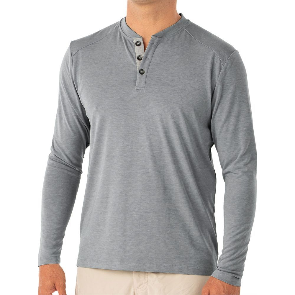 Free Fly Apparel Men's Bamboo Flex Long Sleeve Henley | Tailwaters Fly Fishing