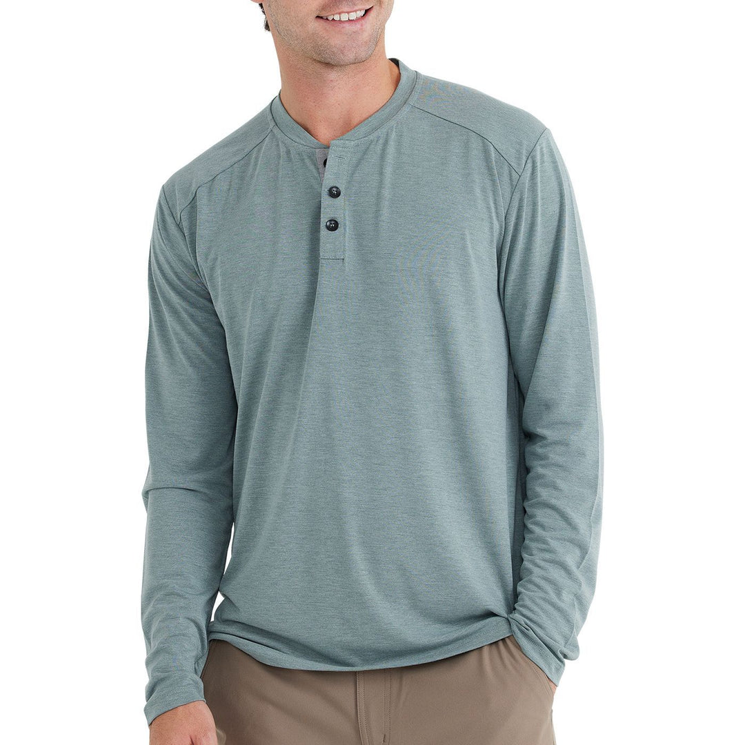 Free Fly Apparel Men's Bamboo Flex Long Sleeve Henley | Tailwaters Fly Fishing