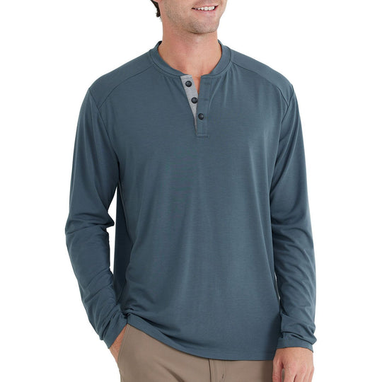 Free Fly Apparel Men's Bamboo Flex Long Sleeve Henley | Tailwaters Fly Fishing
