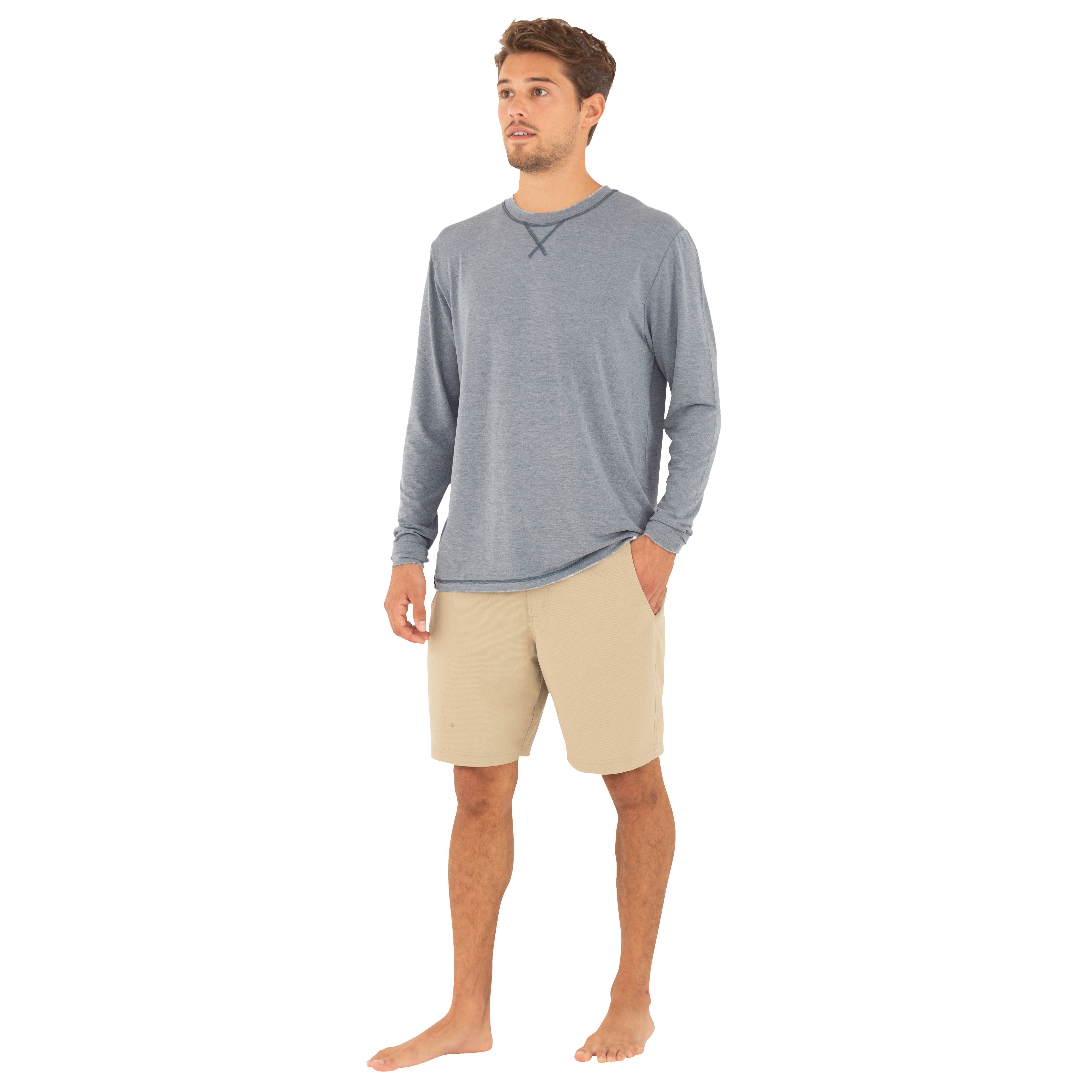 Free Fly Bamboo Flex Long Sleeve Heather Blue Dusk Image 1