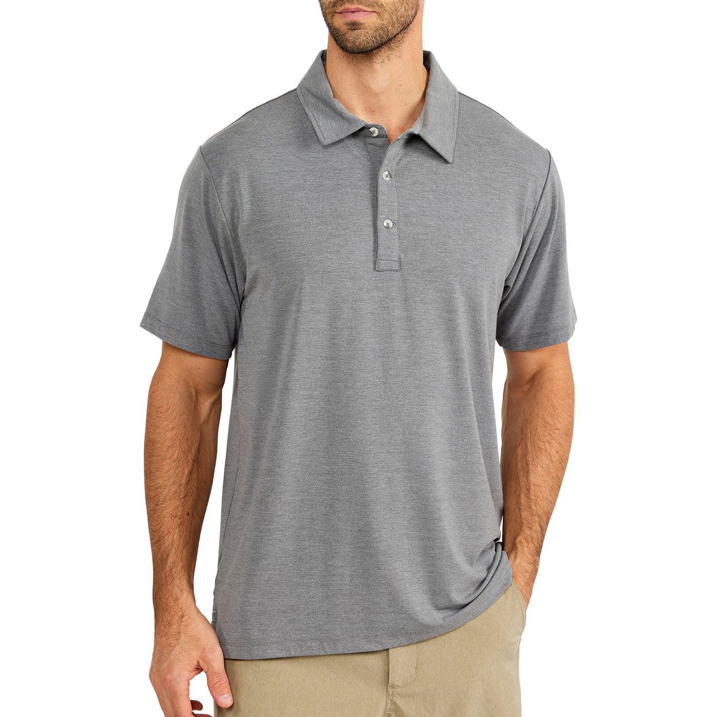 Free Fly Bamboo Flex Polo Heather Graphite Image 1