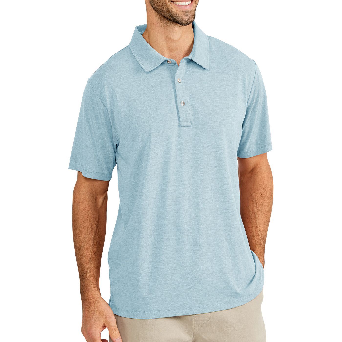 Free Fly Bamboo Flex Polo Heather Tide Image 1