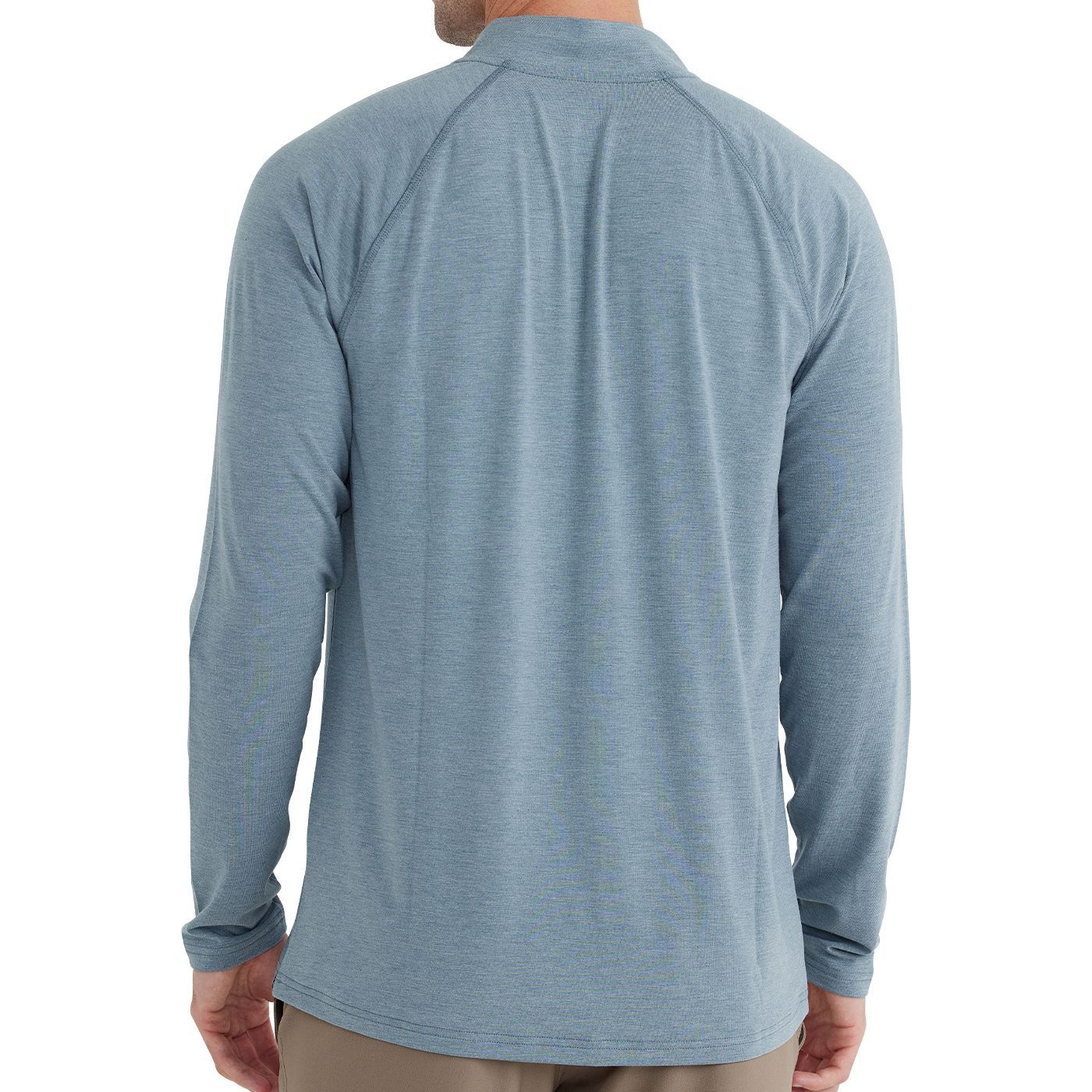 Free Fly Bamboo Flex Quarter Zip Heather Blue Current Image 2
