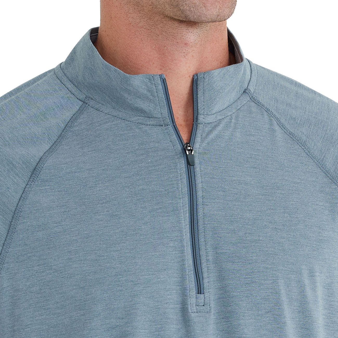 Free Fly Bamboo Flex Quarter Zip Heather Blue Current Image 3