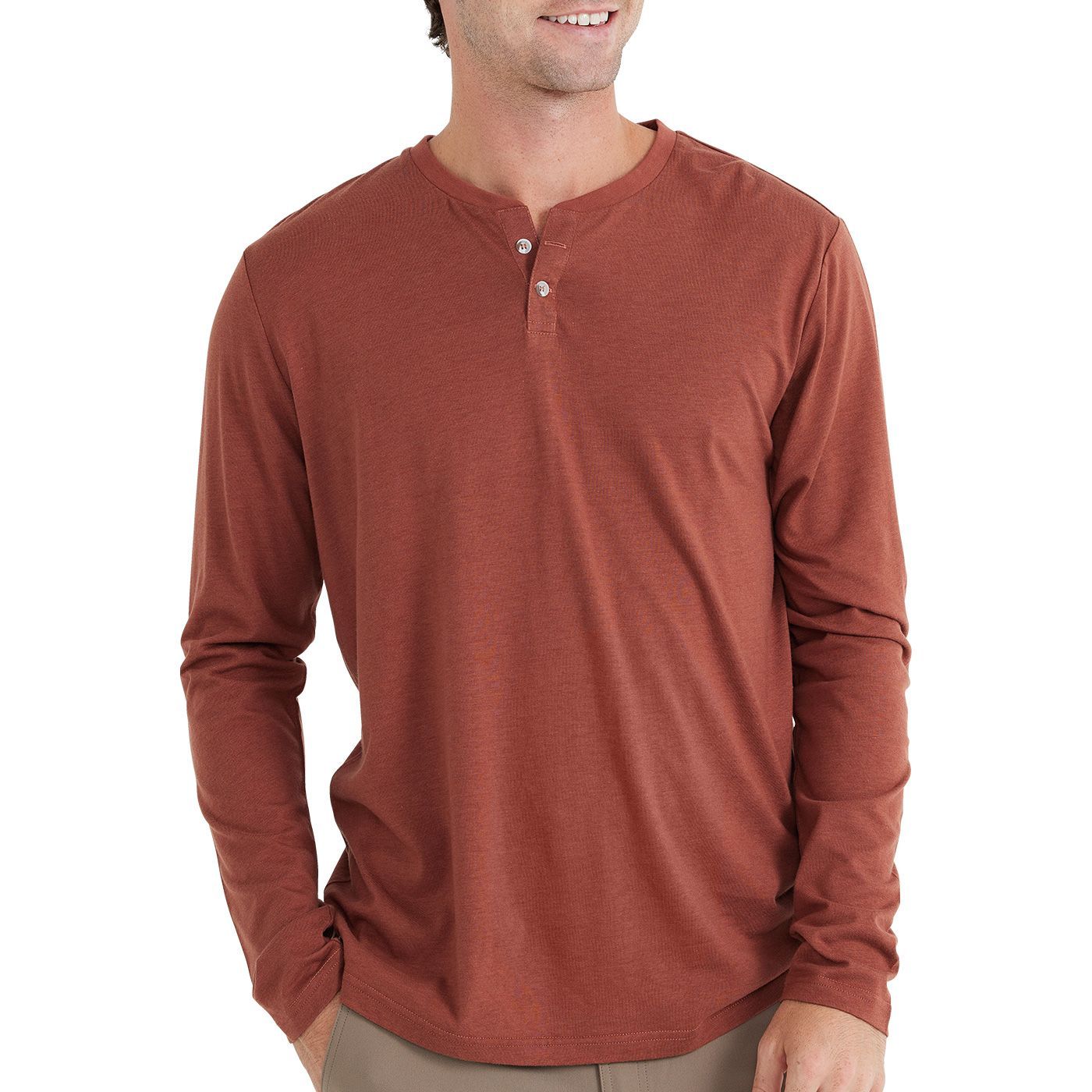 Free Fly Bamboo Heritage Henley Clay Image 1