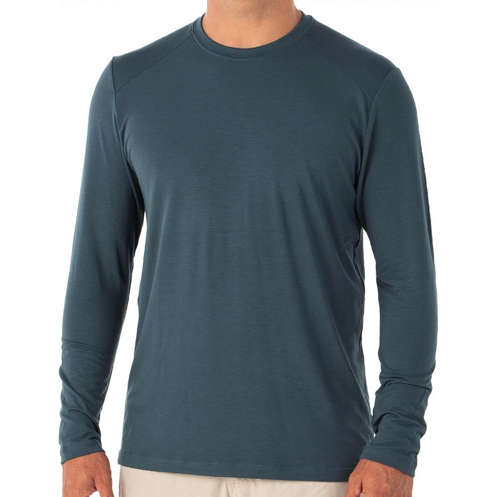 Free Fly Bamboo Shade Long Sleeve Blue Dusk Image 1
