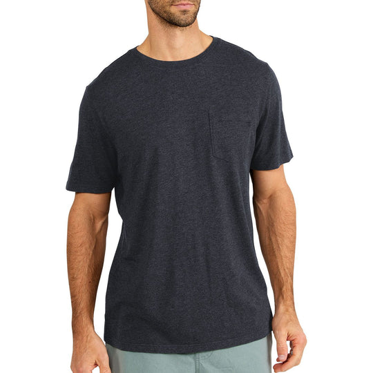 Free Fly Heritage Pocket Tee Heather Black Image 1
