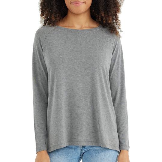 Free Fly Women's Bamboo Everyday Flex Long Sleeve Heather Navy Image 1