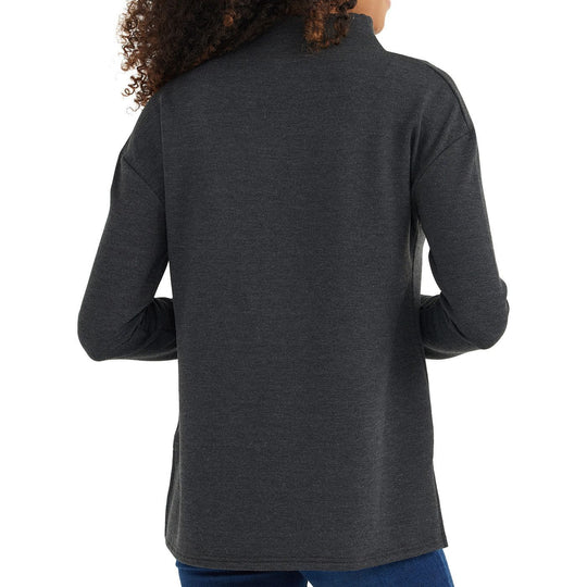 Free Fly Women's Bamboo Fleece Mockneck Heather Black Image 2