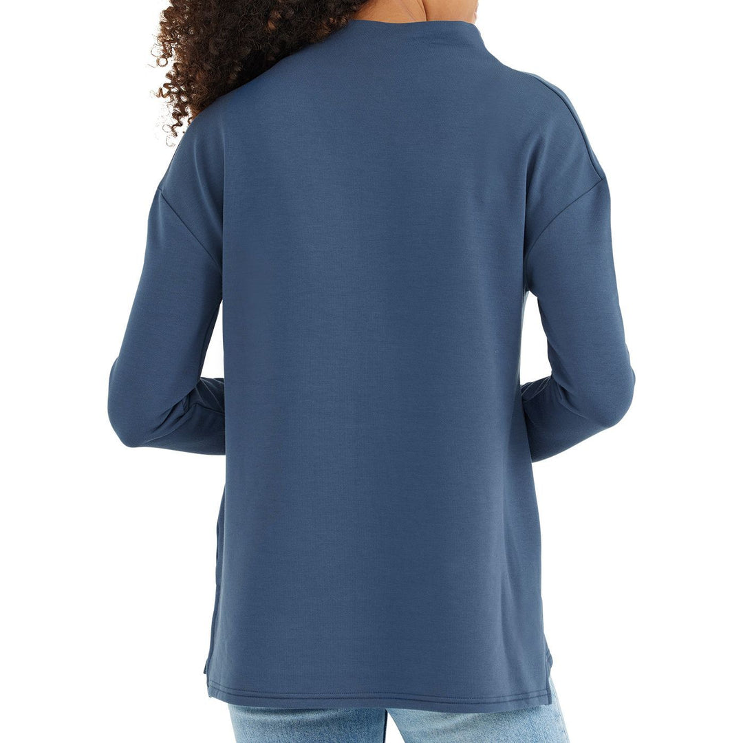 Free Fly Women's Bamboo Fleece Mockneck True Navy Image 2
