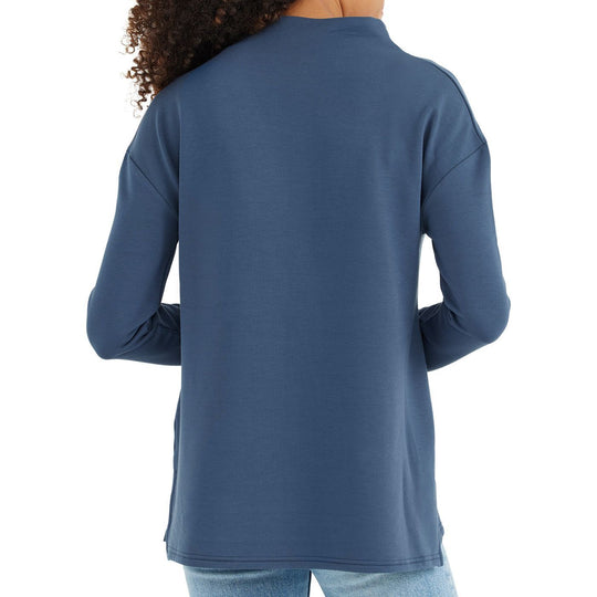 Free Fly Women's Bamboo Fleece Mockneck True Navy Image 2