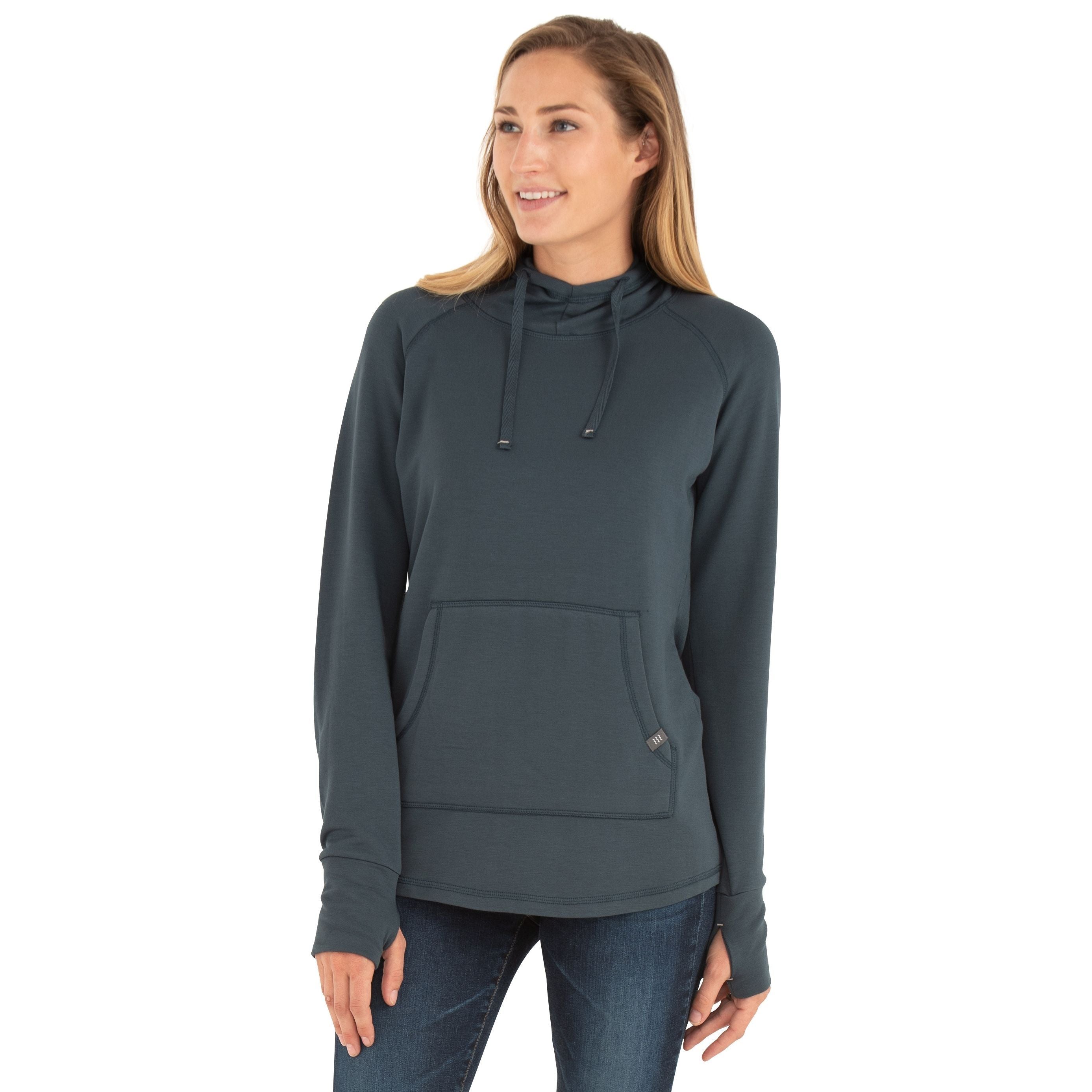 Free Fly Women's Bamboo Fleece Pullover Hoody Blue Dusk Image 1