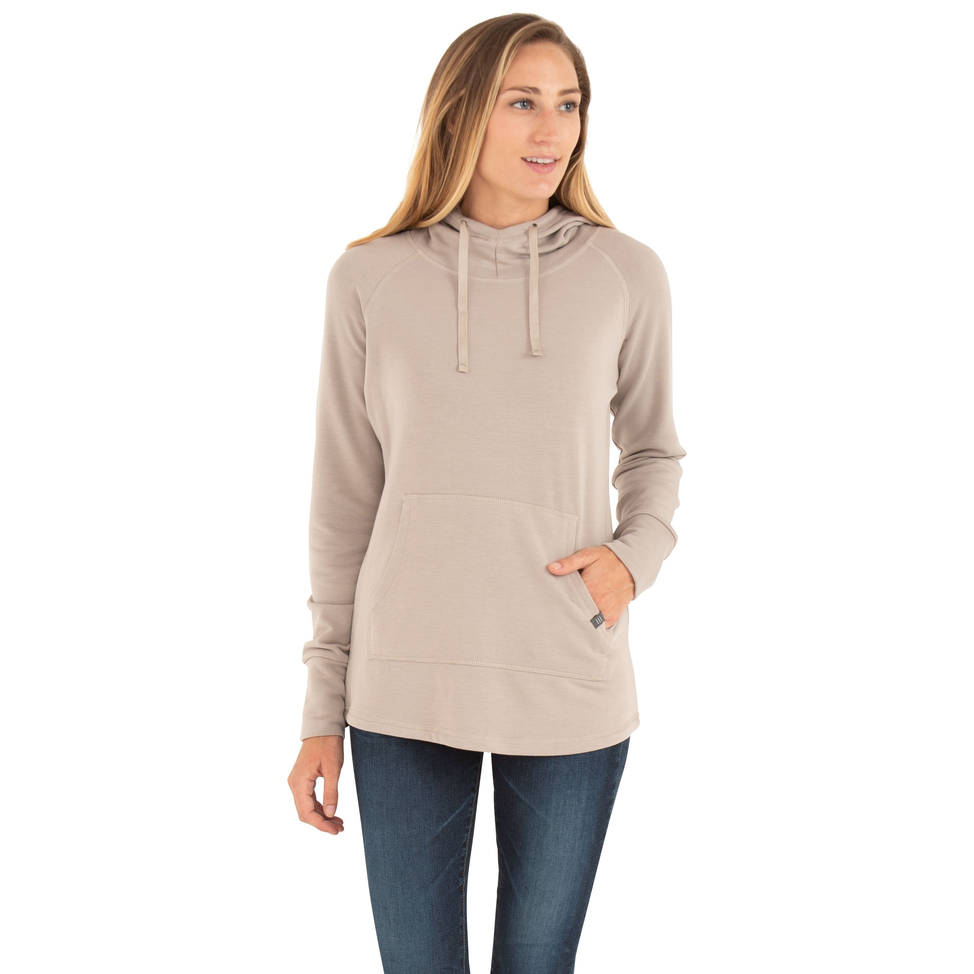 Free Fly Women's Bamboo Fleece Pullover Hoody Dune Image 1