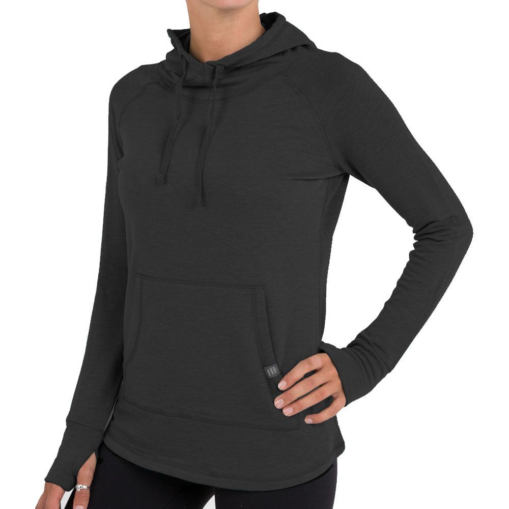 Free Fly Women's Bamboo Fleece Pullover Hoody Heather Black Image 1