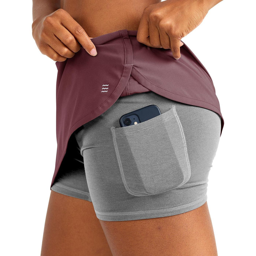 Free Fly Women's Bamboo-Lined Breeze Skort Garnet Image 3