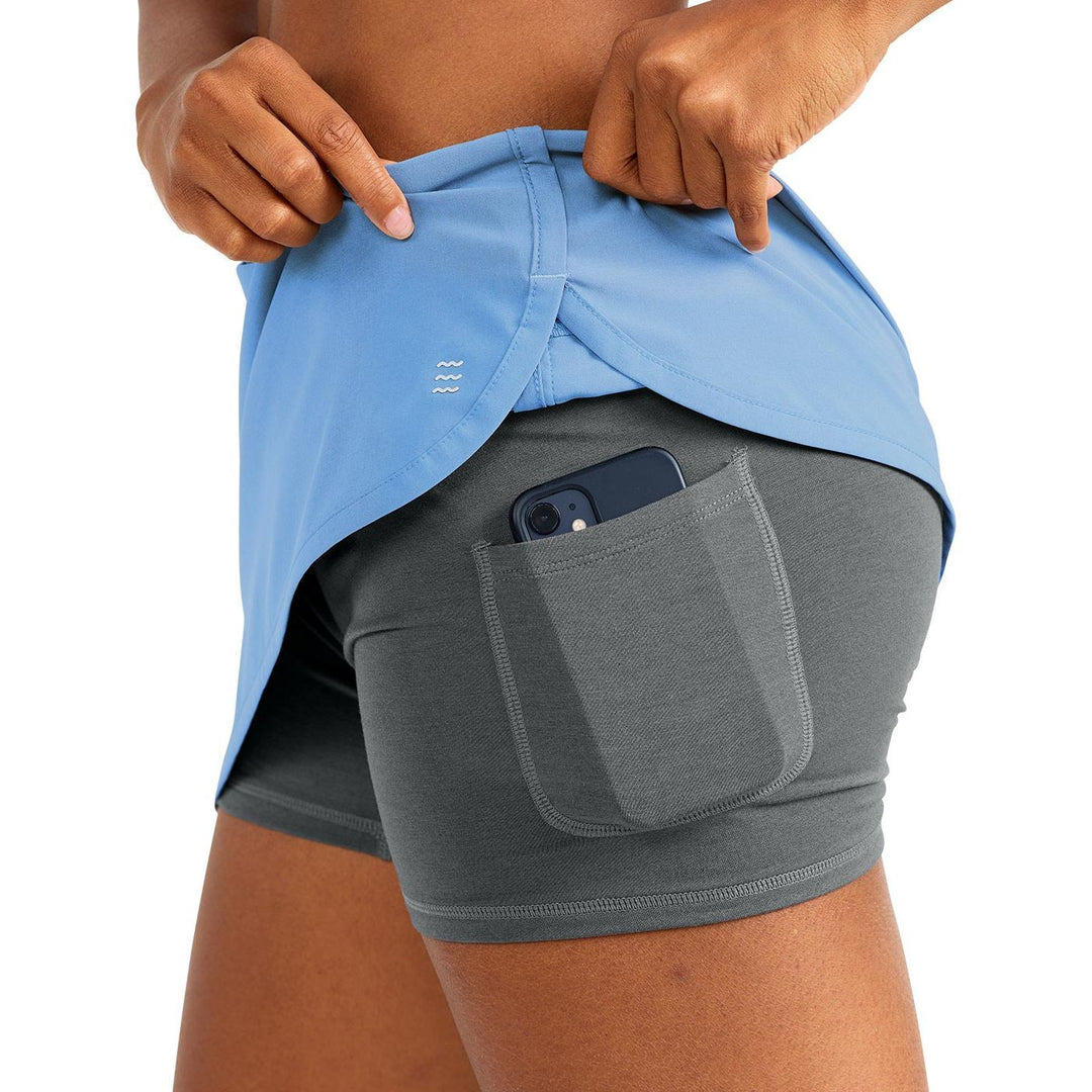 Free Fly Women's Bamboo-Lined Breeze Skort Shadow Blue Image 3