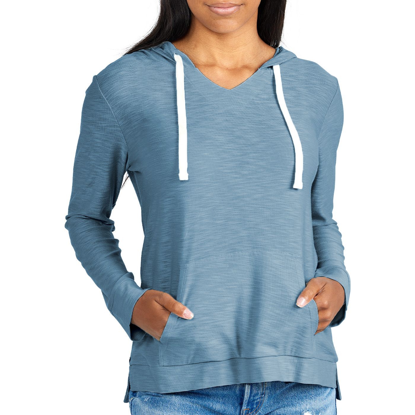 Free Fly Women's Bamboo Slub Hoody Pacific Blue Image 1