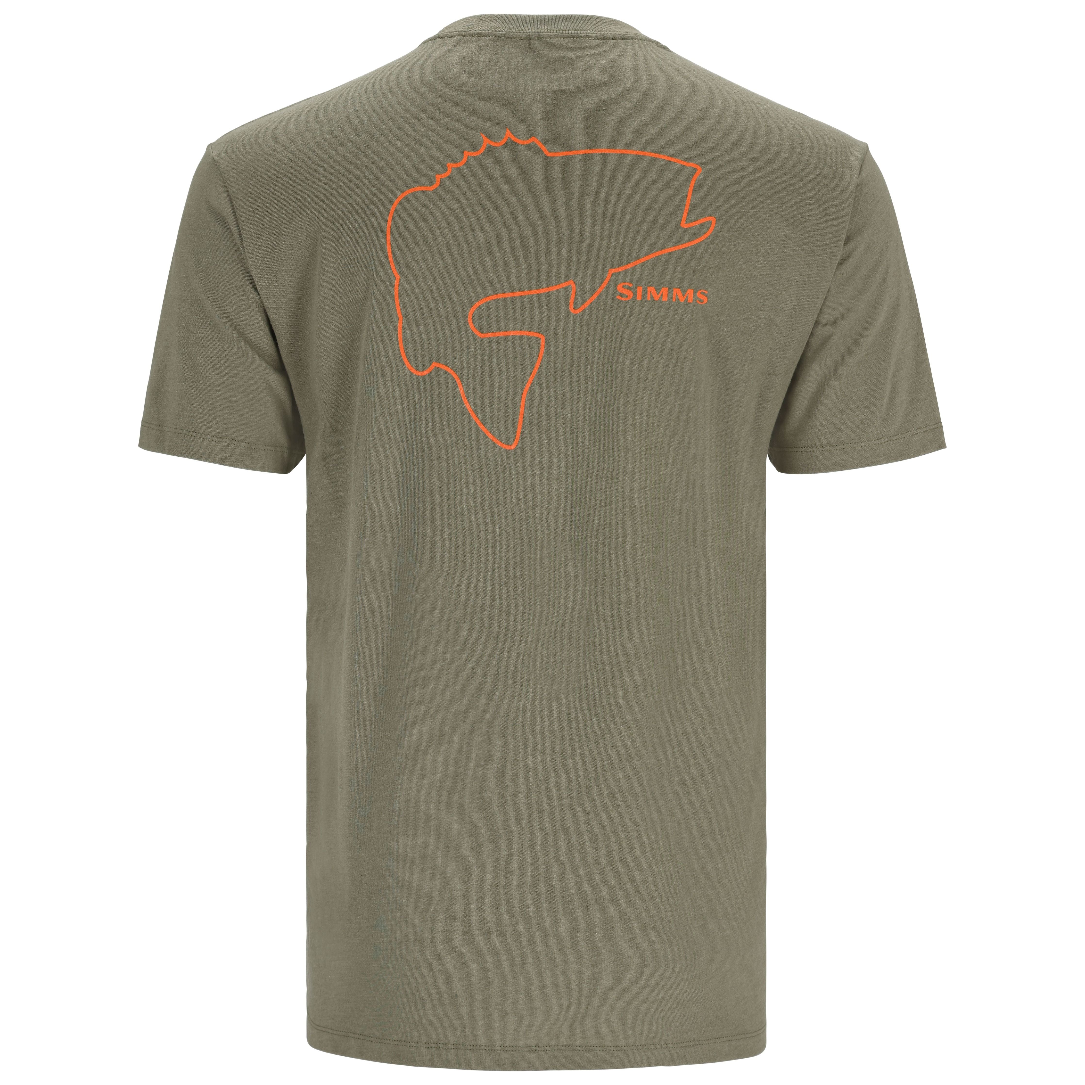 Simms Bass Outline T-Shirt Military Heather Image 01
