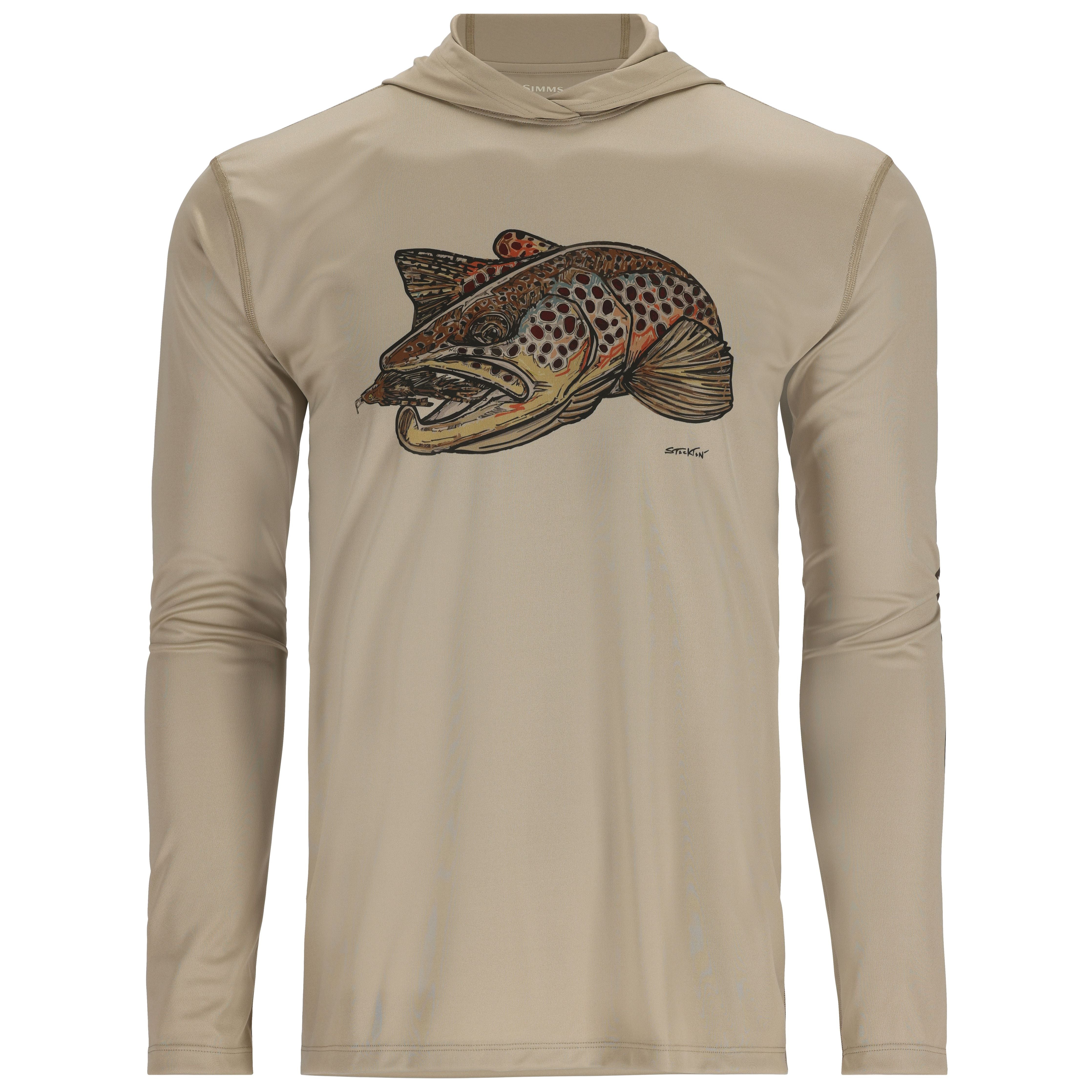 Simms Tech Hoody Artist Series Stone / Brown Trout Stone / Brown Trout Image 01