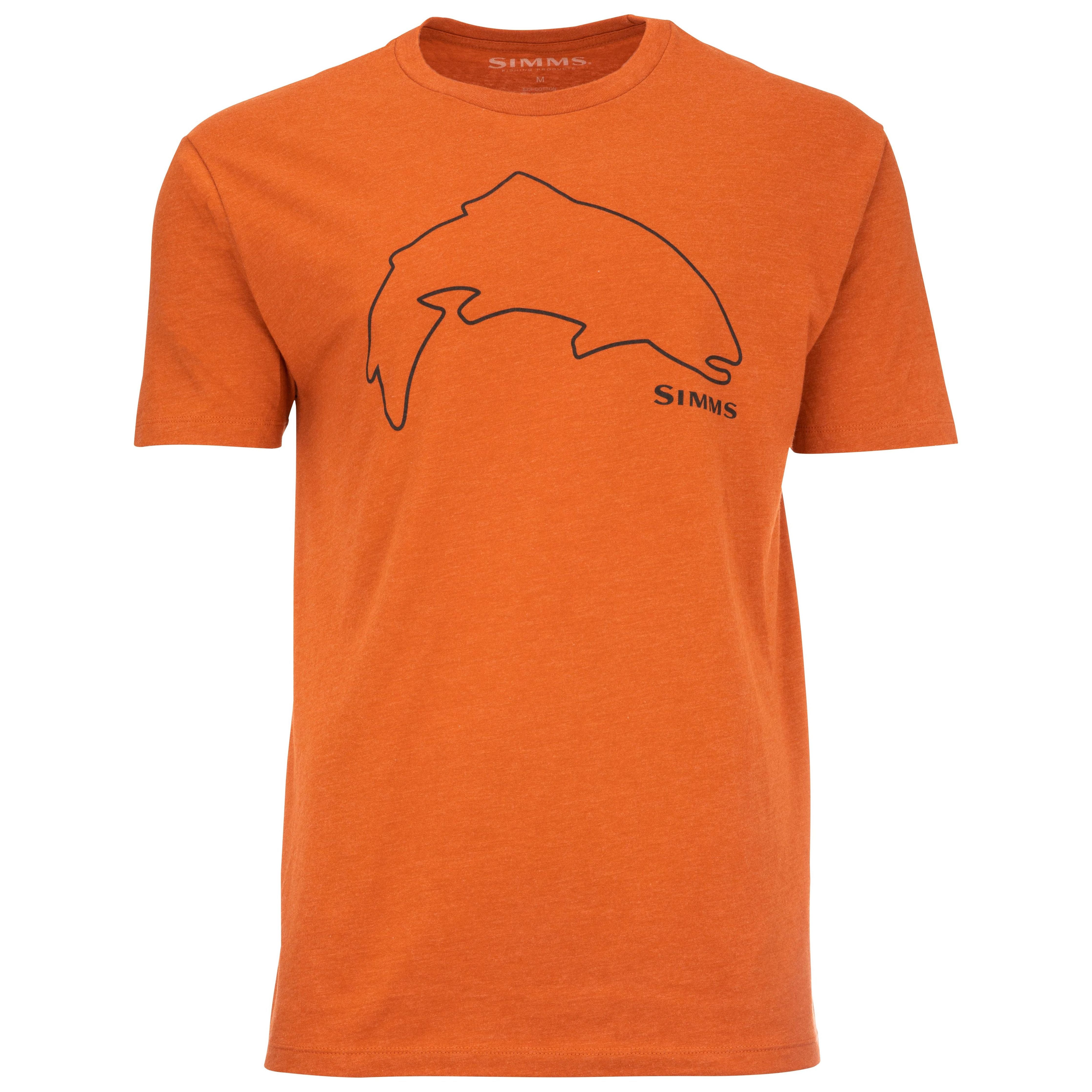 Simms Trout Outline T-Shirt Adobe Heather Image 01