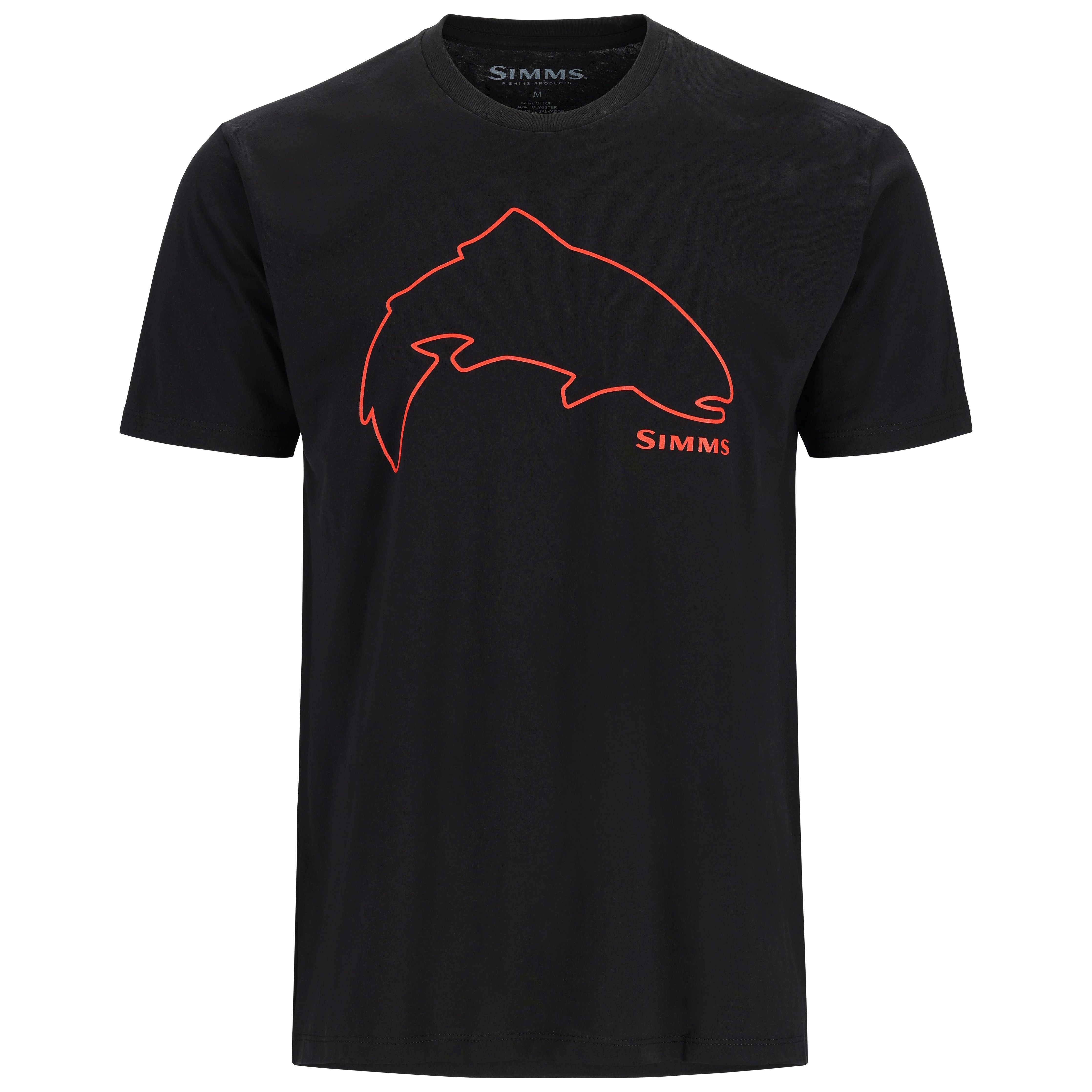 Simms Trout Outline T-Shirt Black Image 01