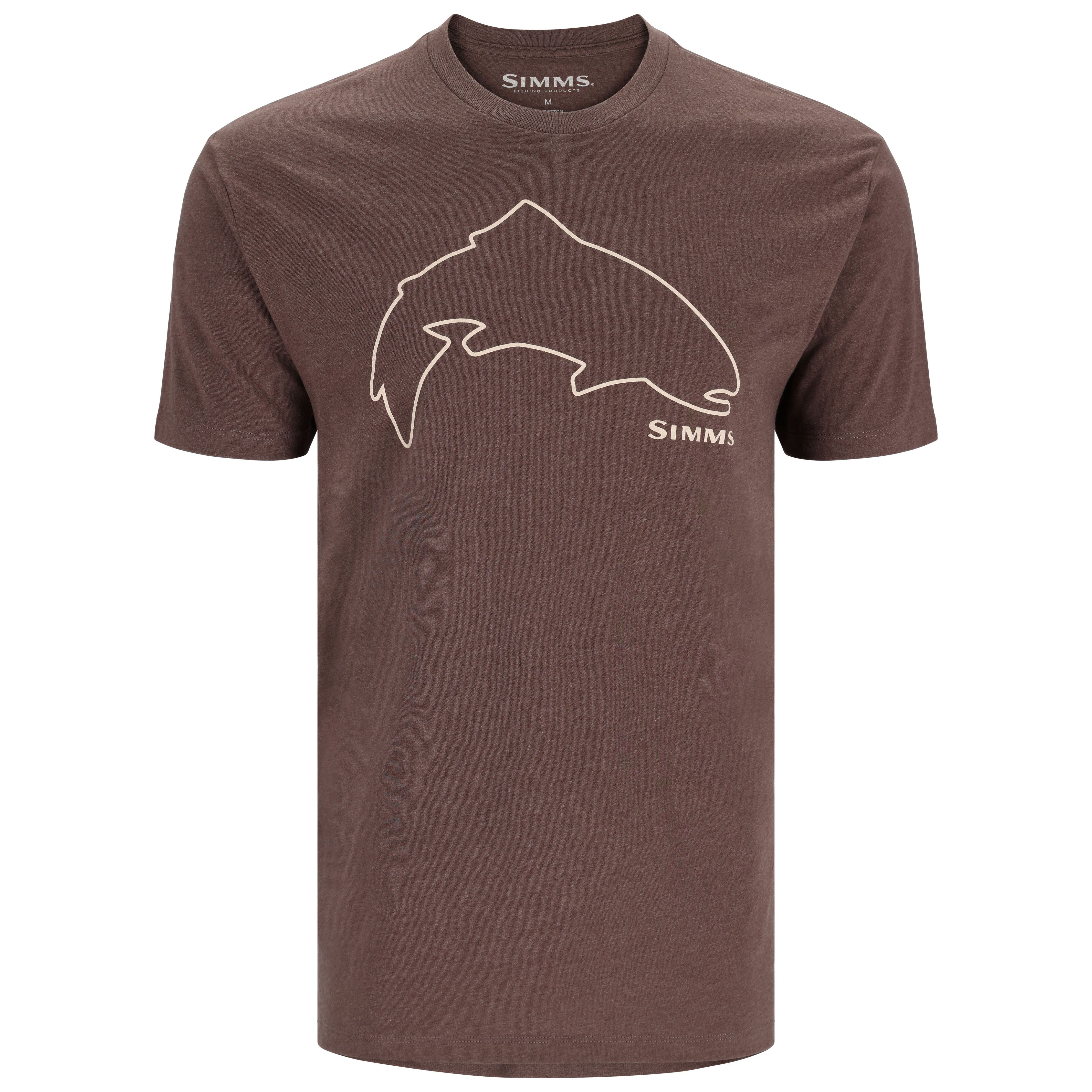 Simms Trout Outline T-Shirt Brown Heather Image 01