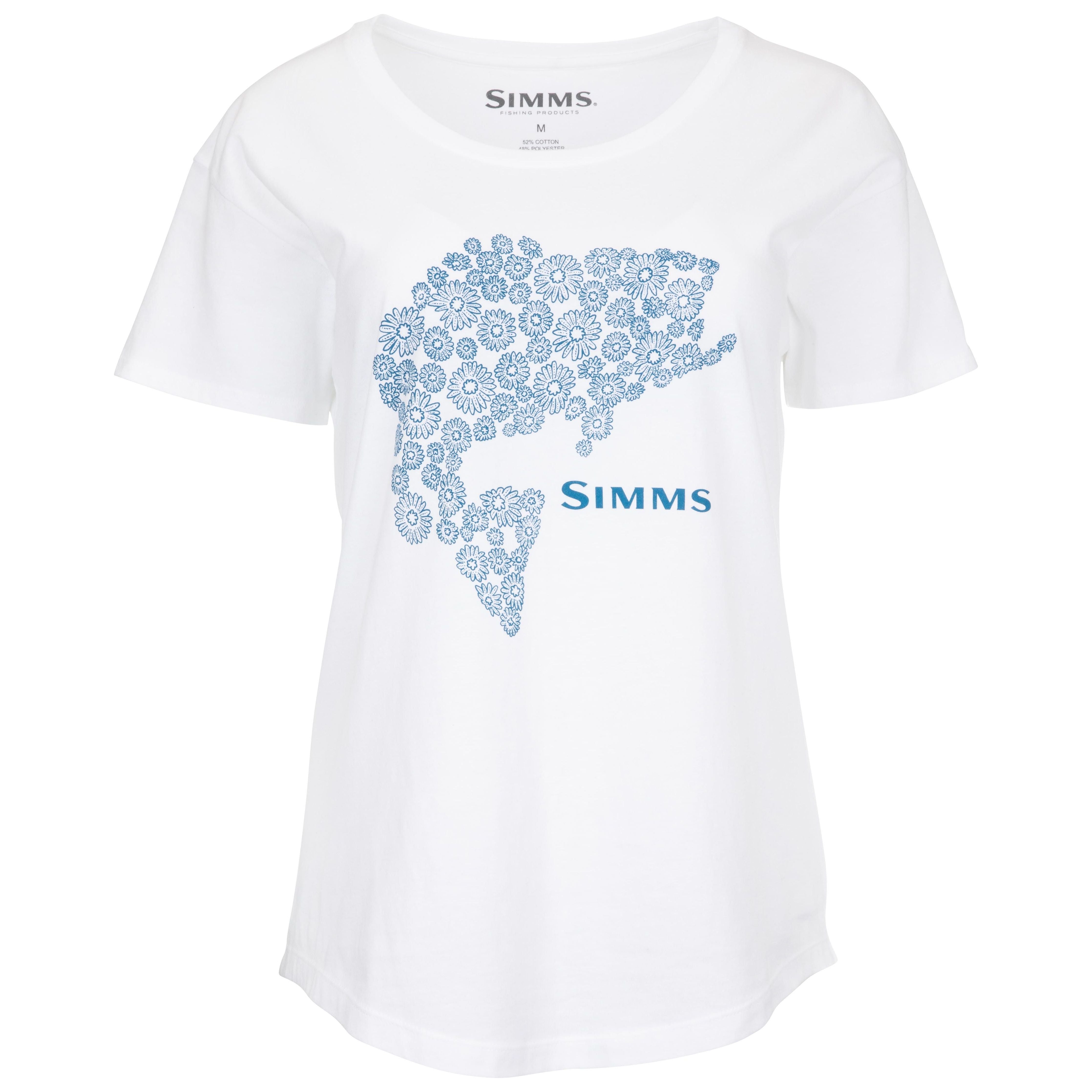 Simms Women's Floral Bass T-shirt White Image 01