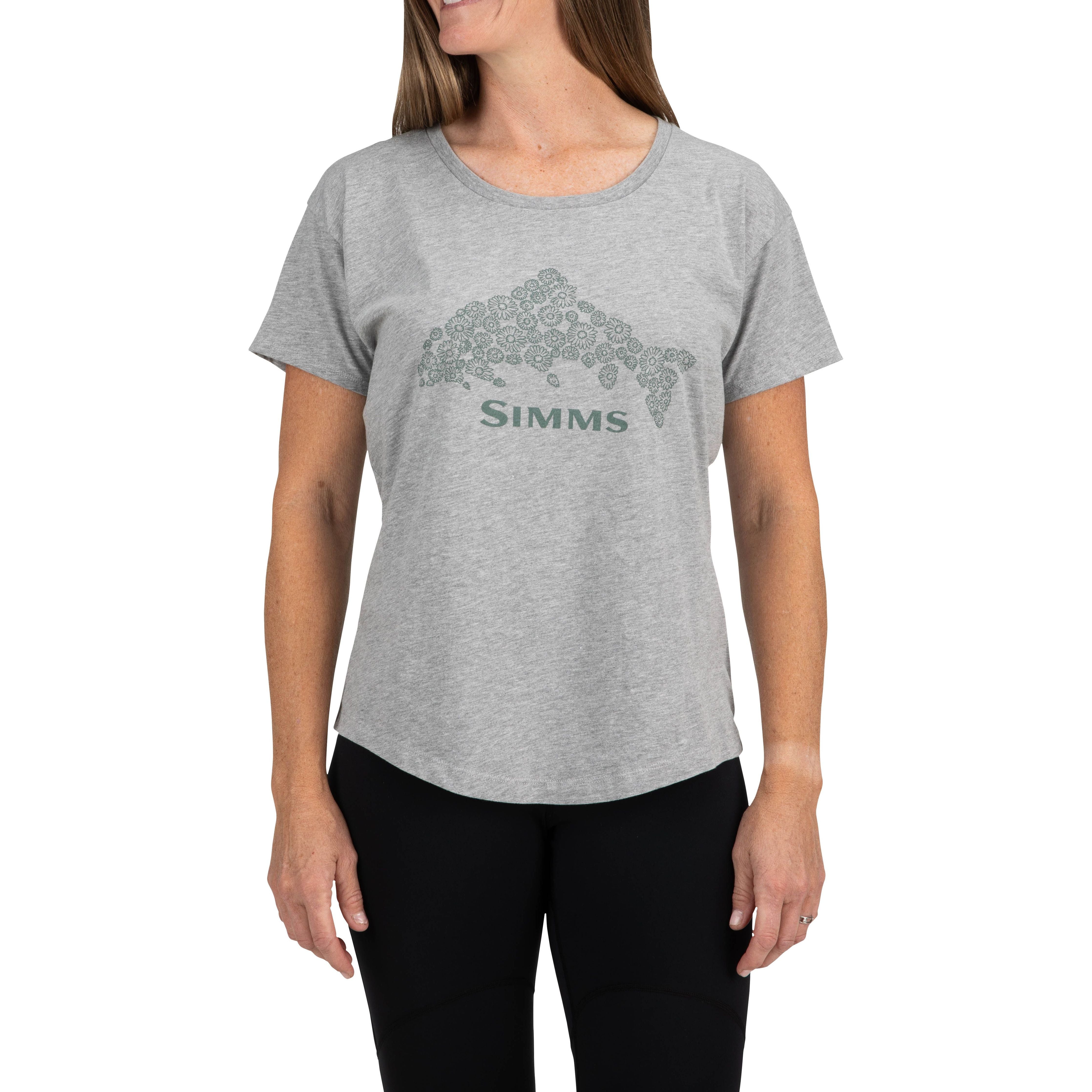 Simms Women's Floral Trout T-Shirt Grey Heather Image 03