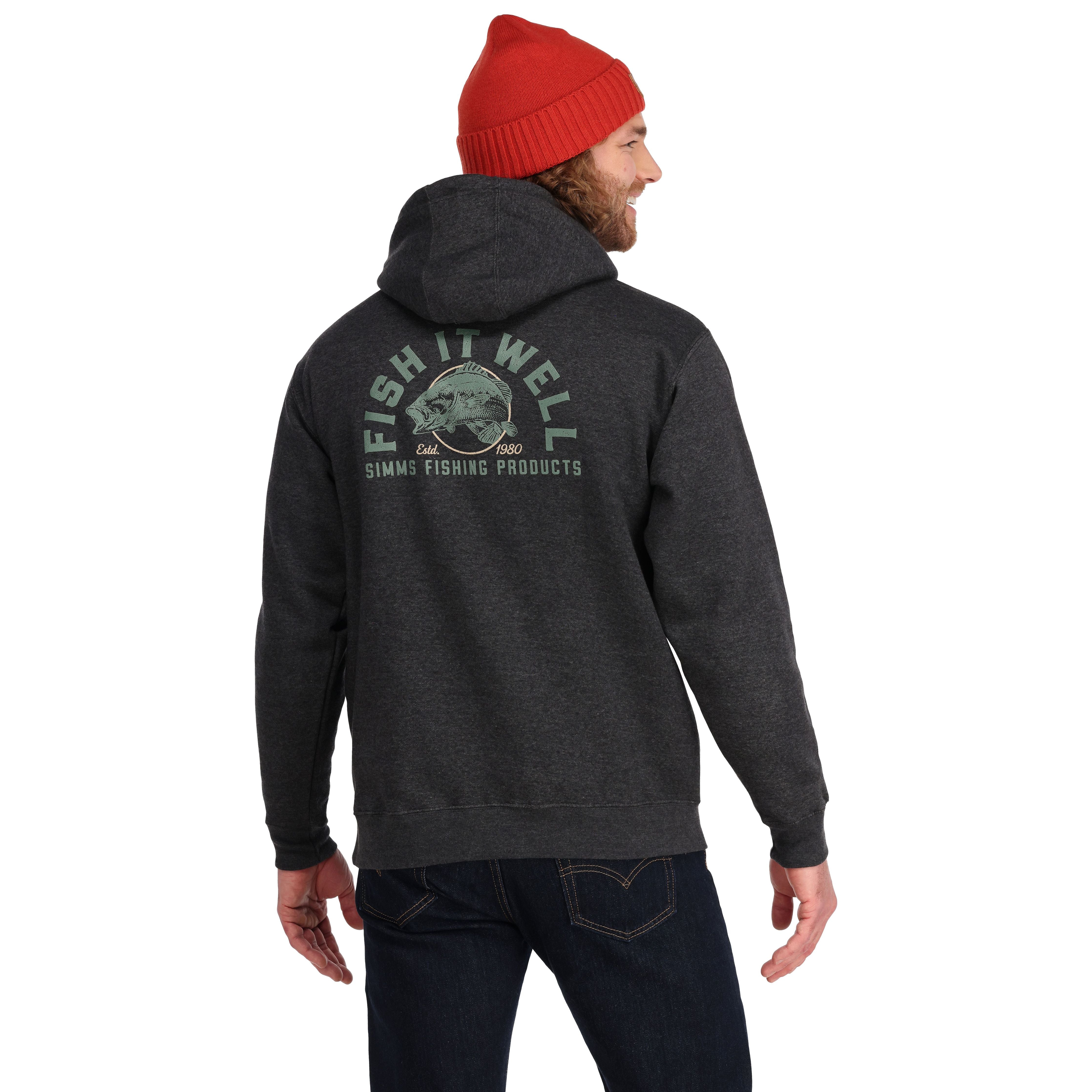 Simms Bass Tombstone Hoody Charcoal Heather Image 03
