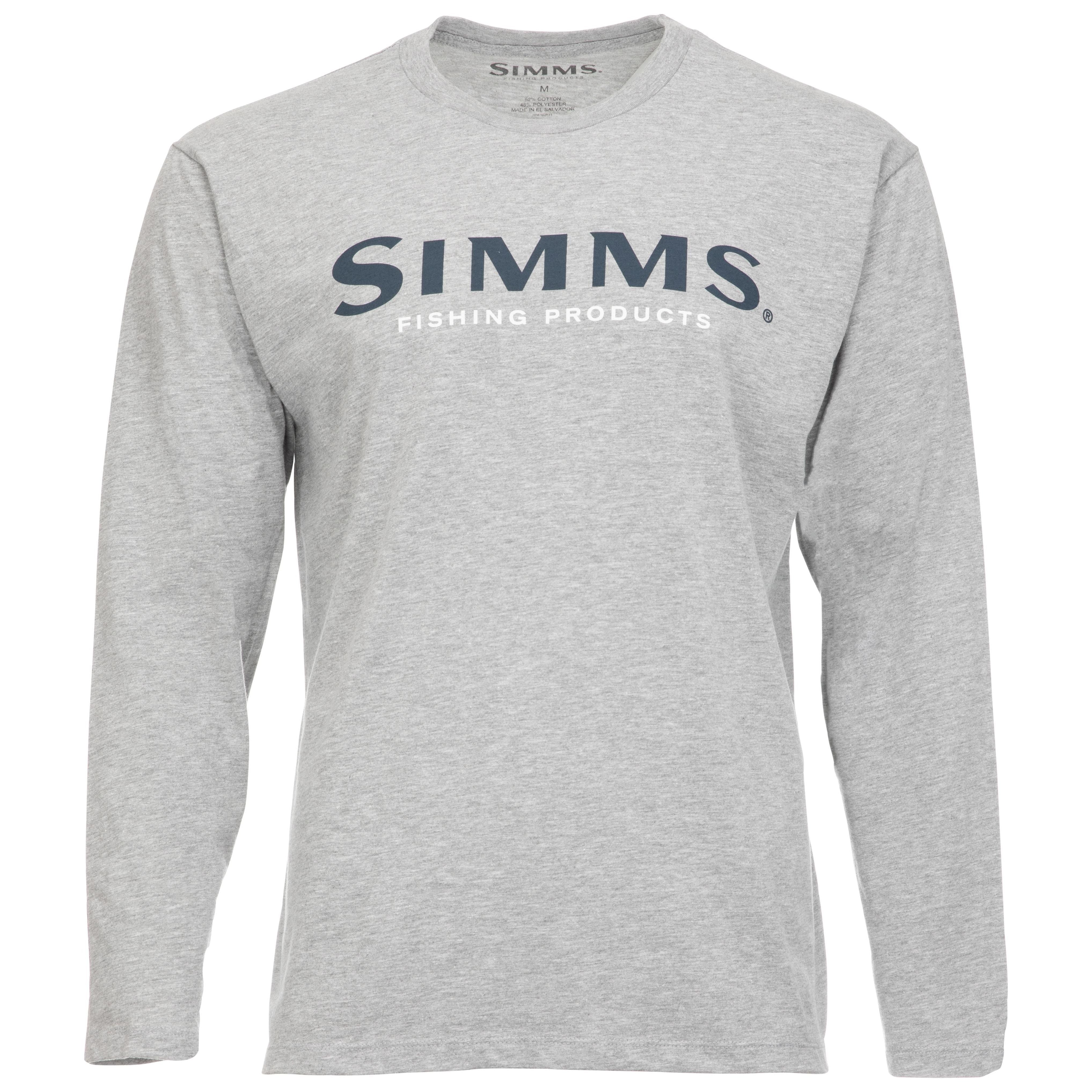 Simms Logo LS T-Shirt Grey Heather Image 01