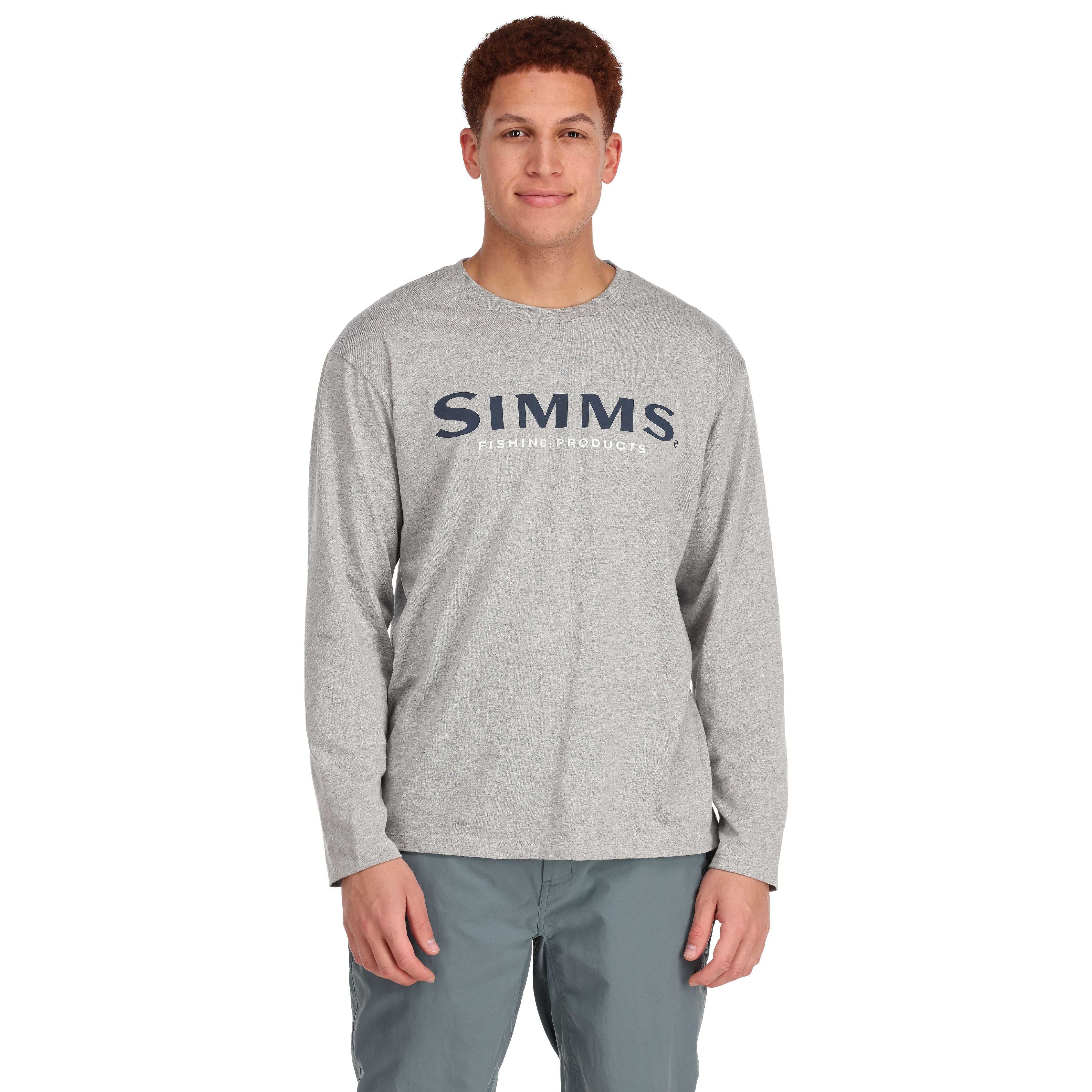 Simms Logo LS T-Shirt Grey Heather Image 02