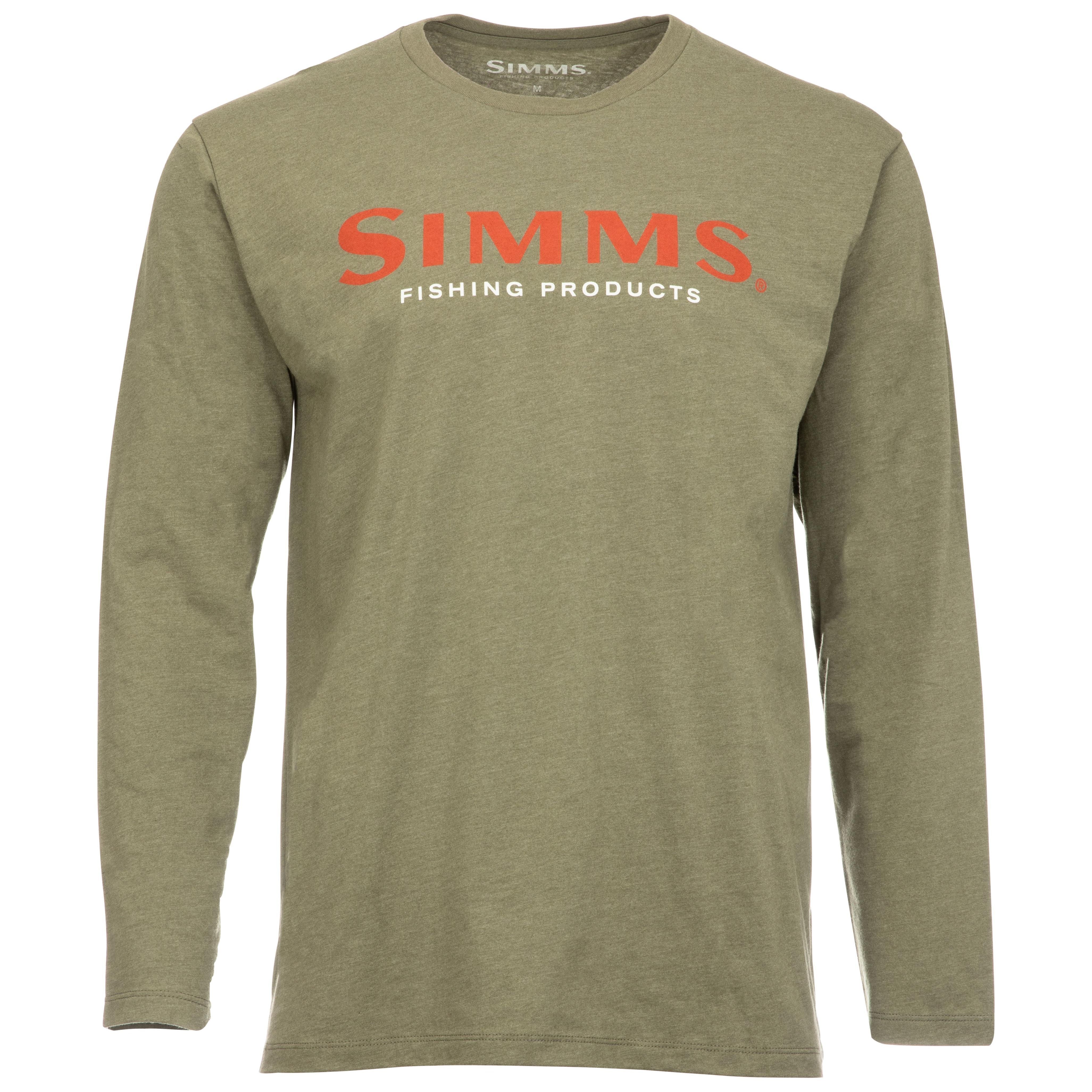 Simms Logo LS T-Shirt Military Heather Image 01
