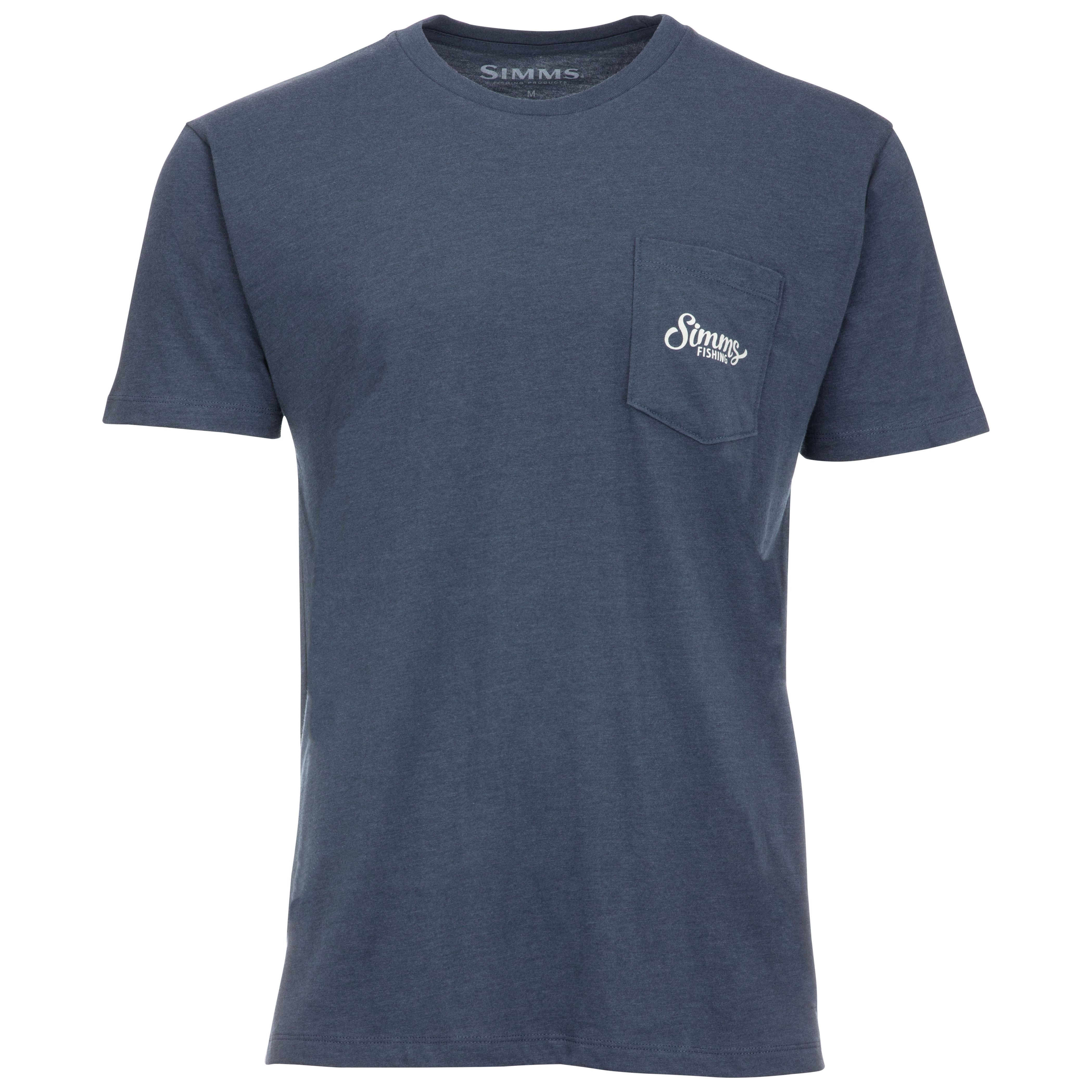 Simms Two Tone SS Pocket Tee Navy Heather Image 02