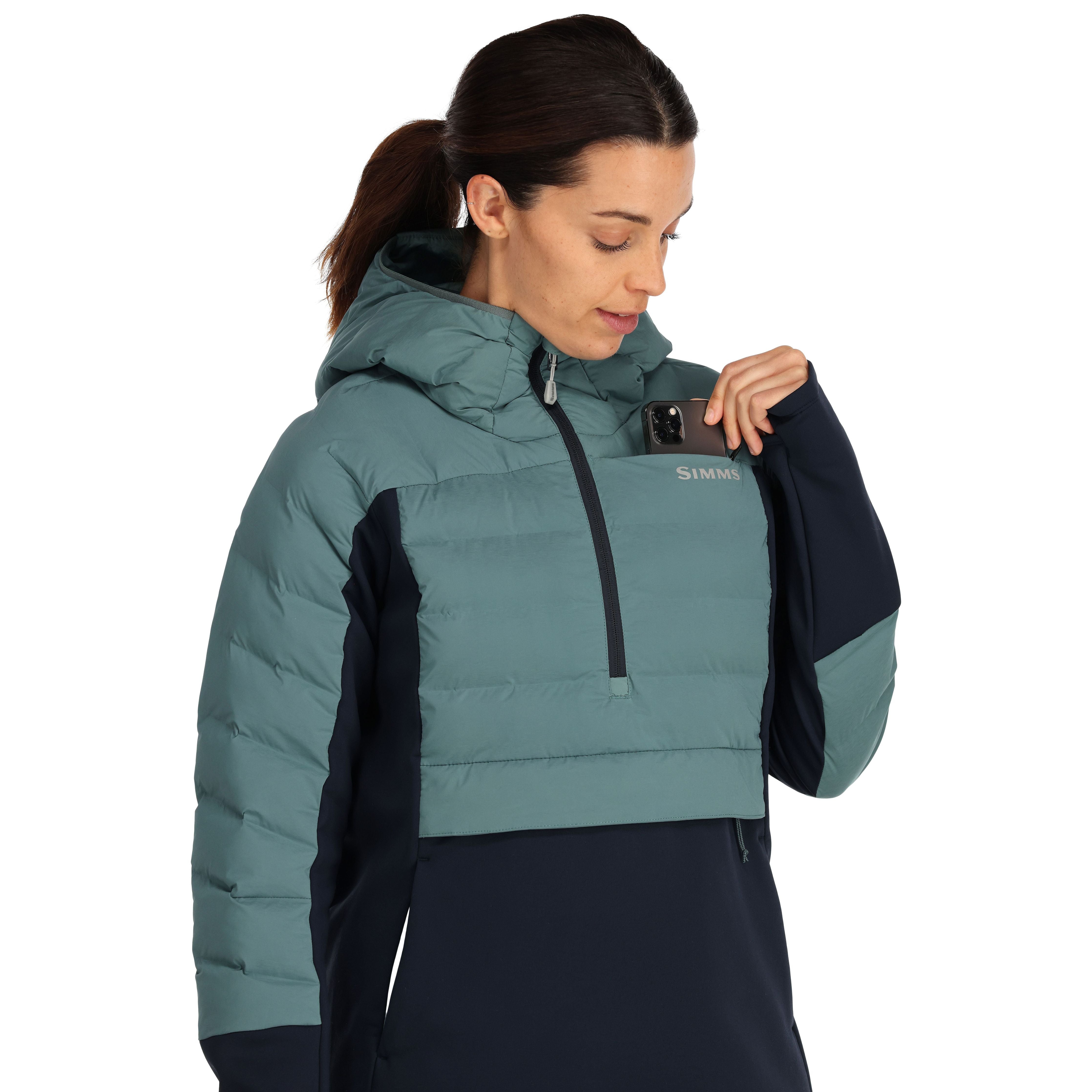 Simms Women's ExStream Pull-Over Hoody Avalon Teal Image 07