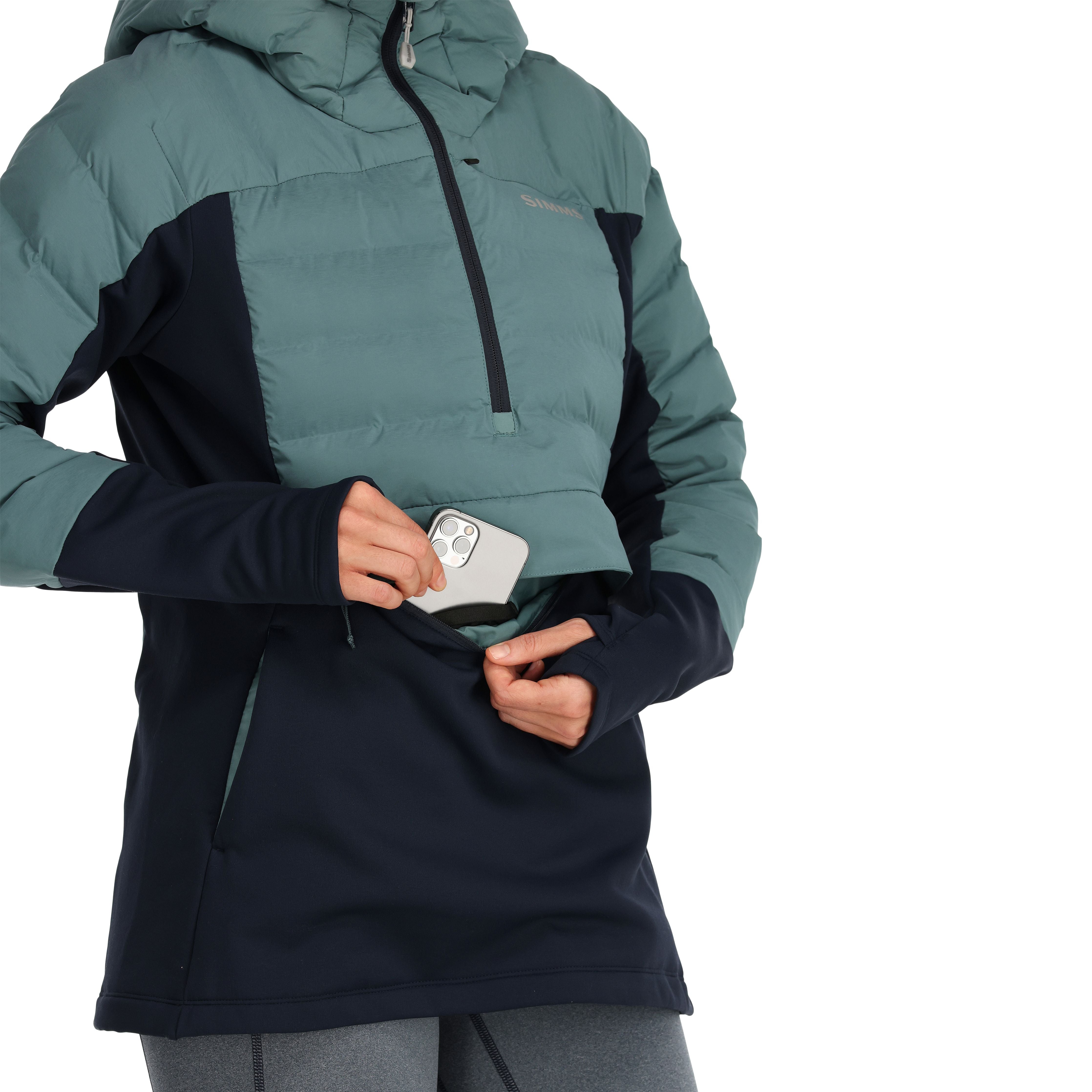 Simms Women's ExStream Pull-Over Hoody Avalon Teal Image 08