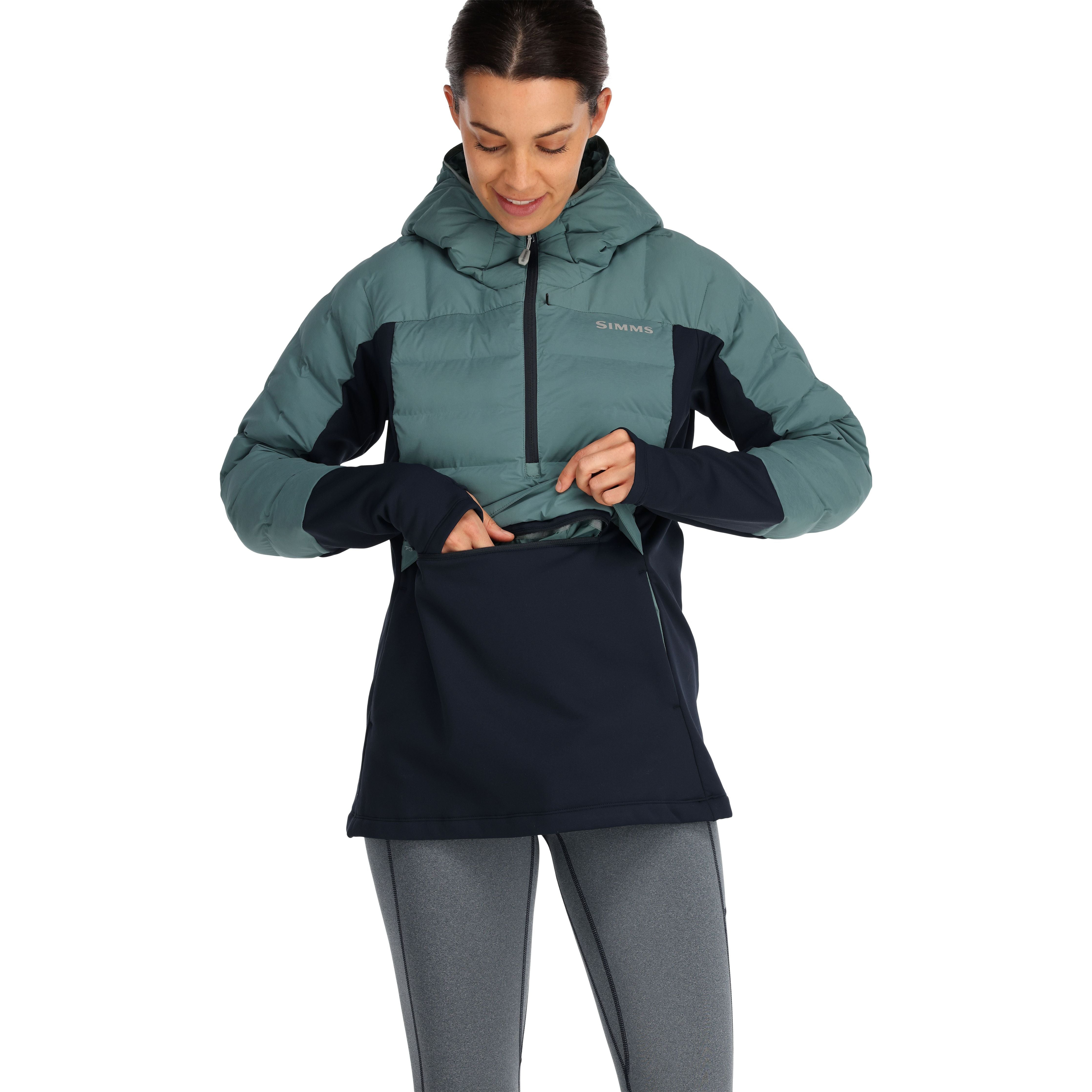 Simms Women's ExStream Pull-Over Hoody Avalon Teal Image 09