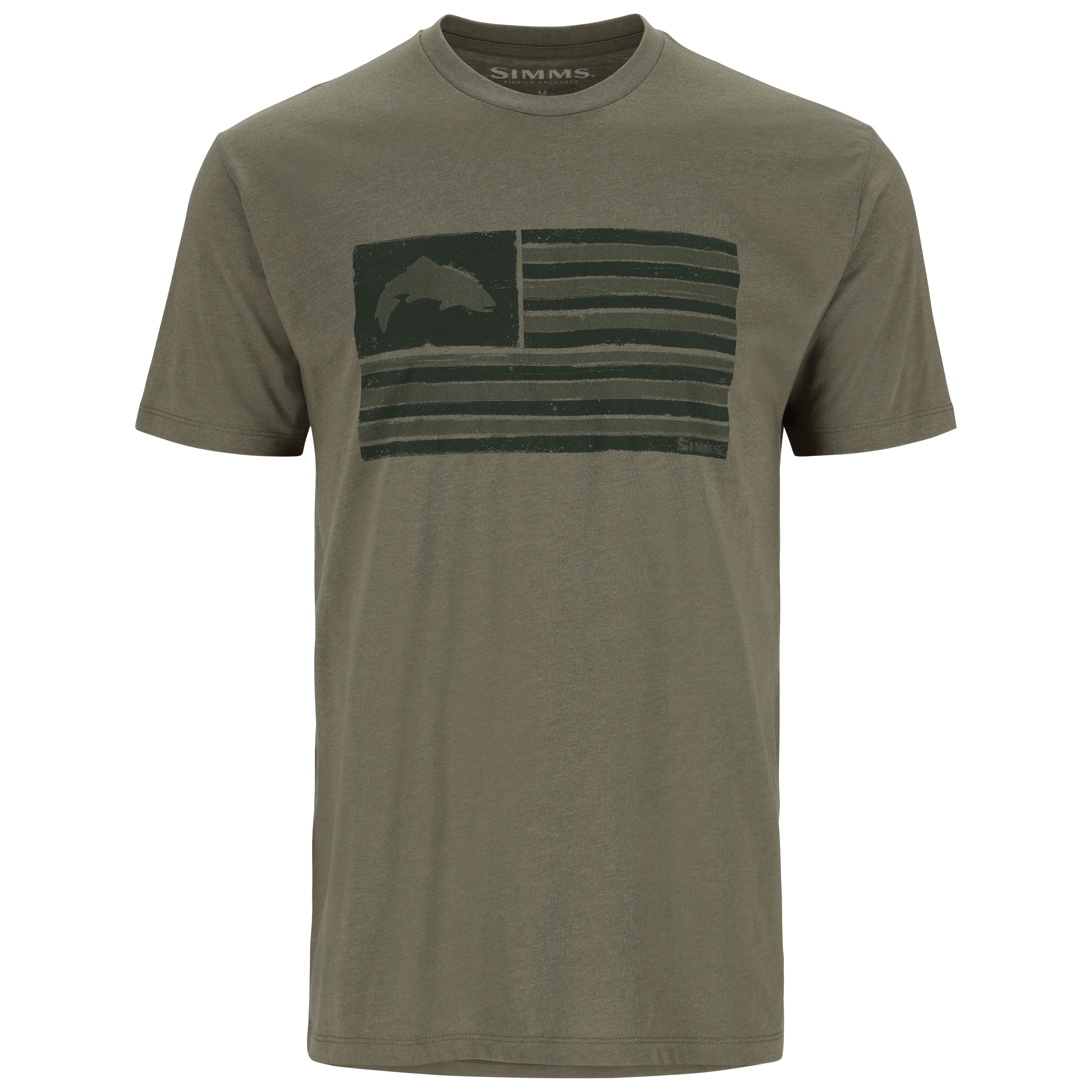 Simms Americana T-Shirt Military Heather Image 01