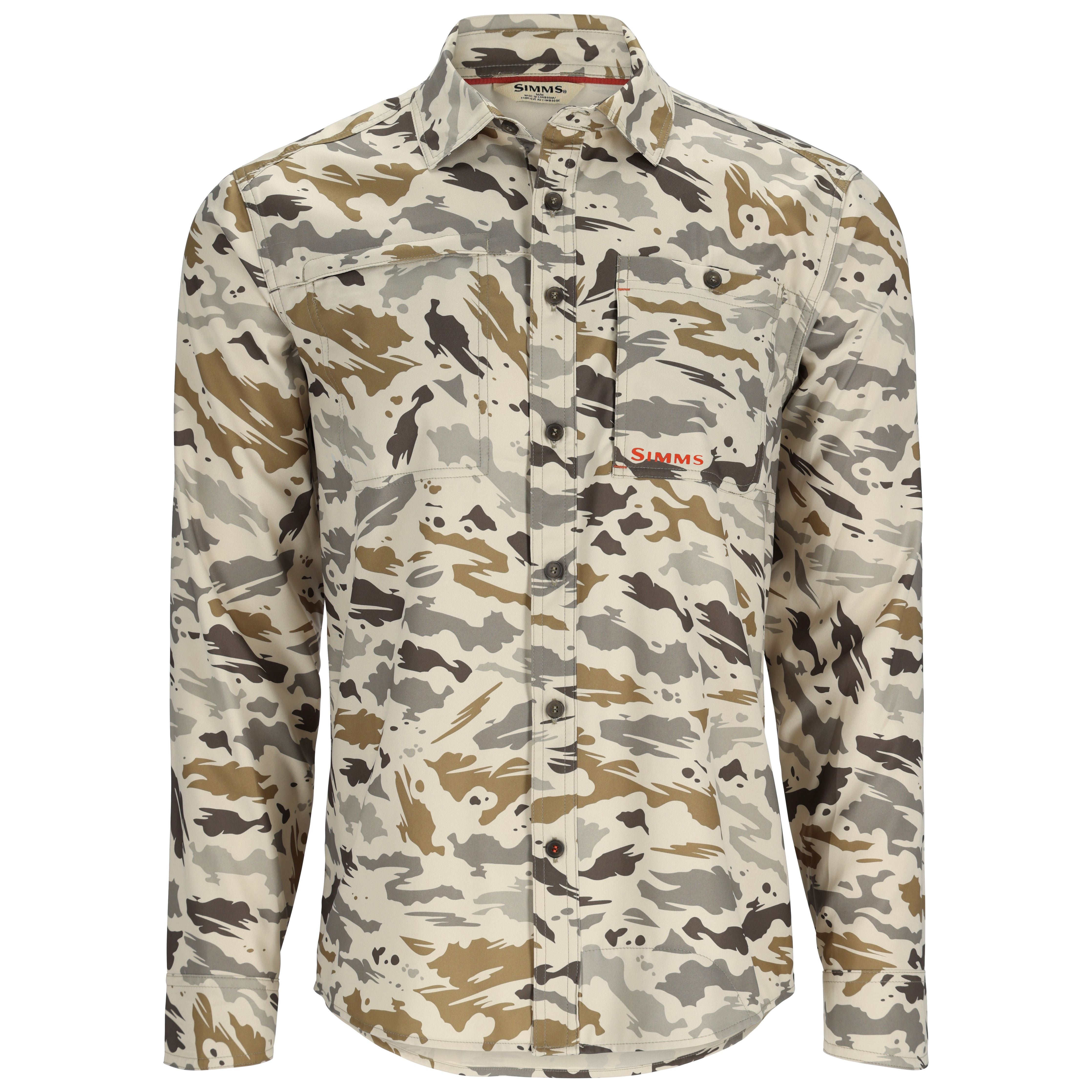 Simms Challenger LS Shirt Ghost Camo Stone Image 01