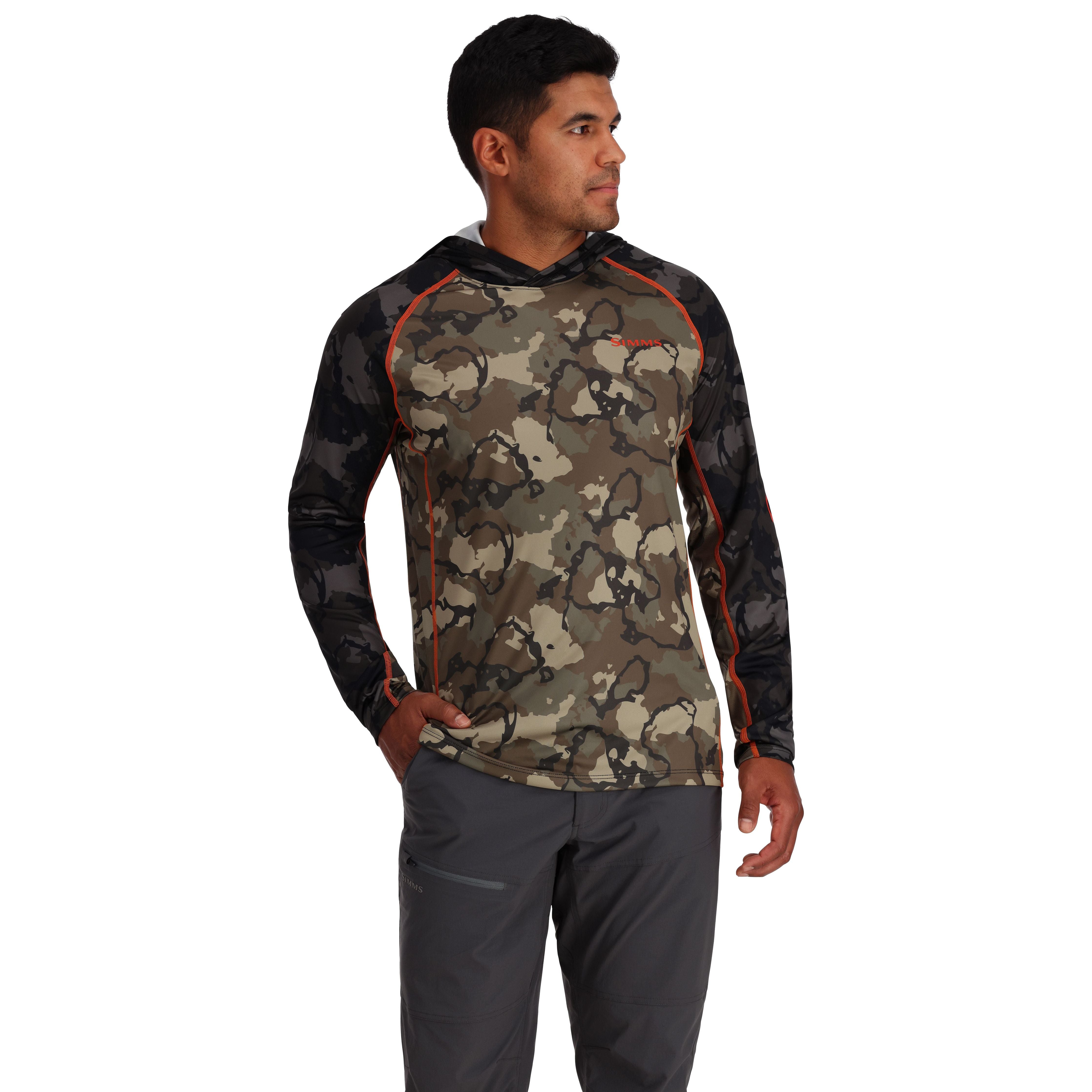 Simms Challenger Solar Hoody R Camo Olive Drab/R Camo Carbon Image 02