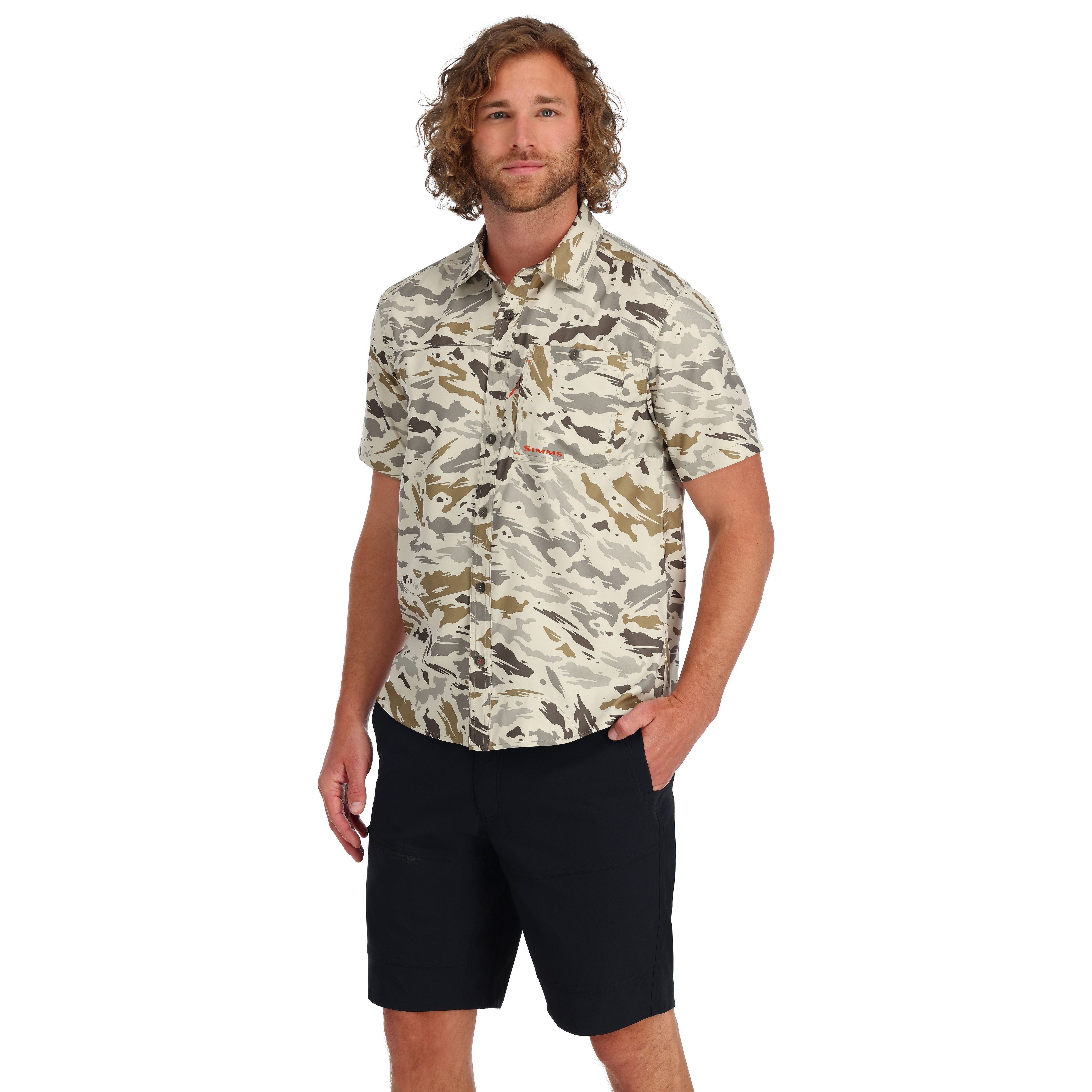 Simms Challenger SS Shirt Ghost Camo Stone Image 02