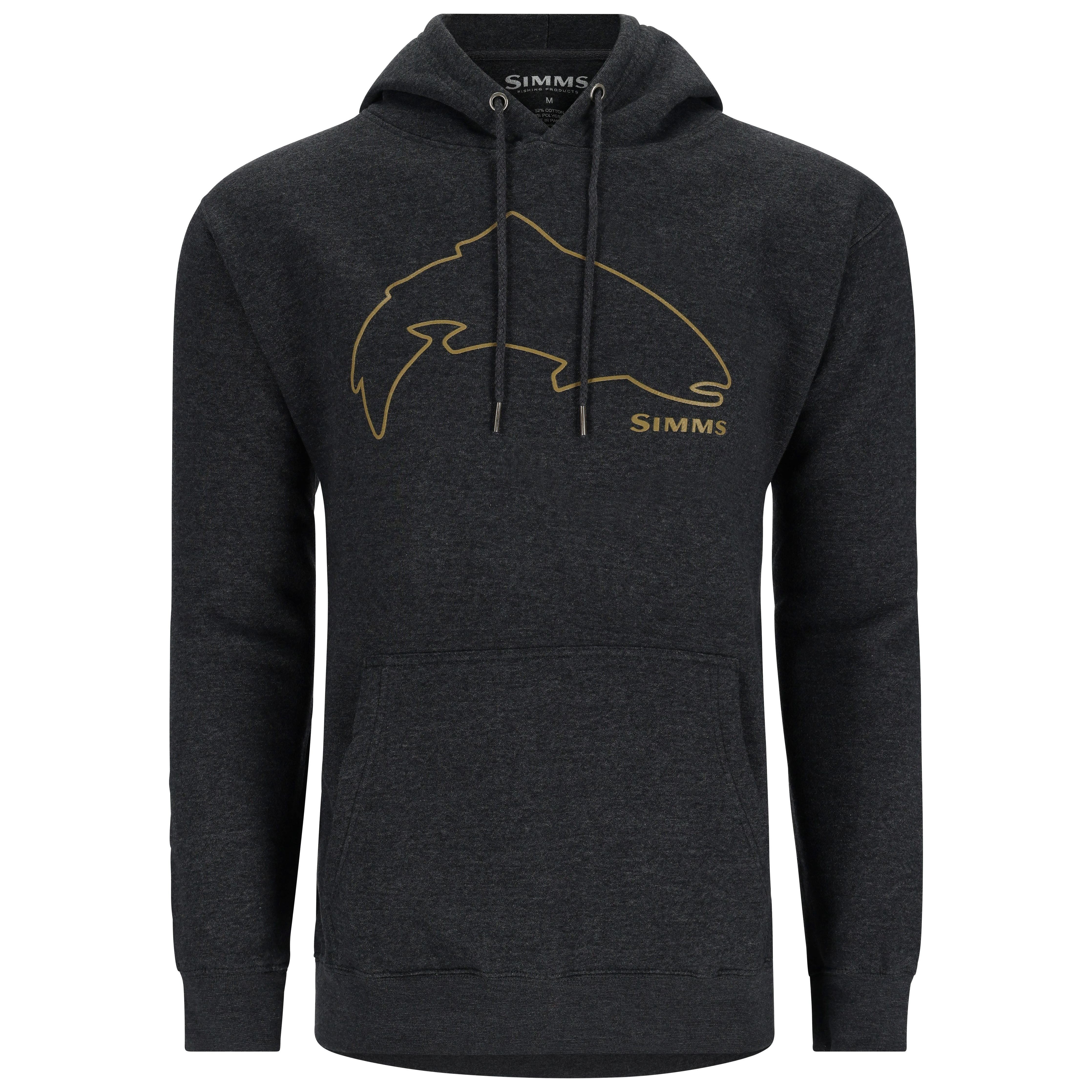 Simms Trout Outline Hoody Charcoal Heather Image 01