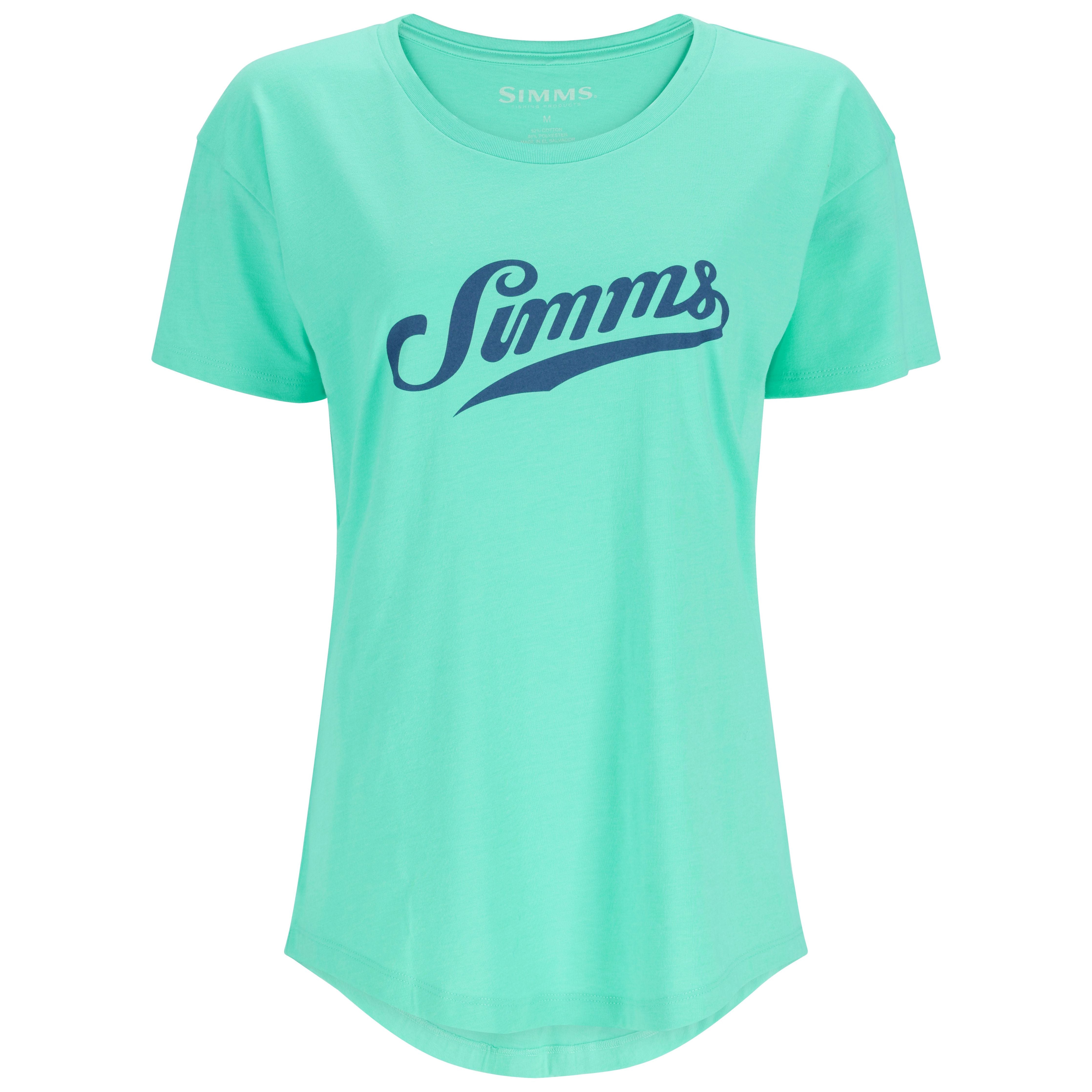 Simms Women's Script T-Shirt Gulf Blue Image 01