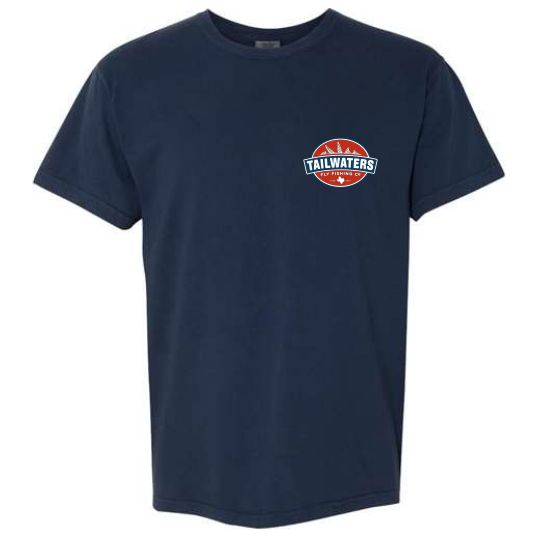 Tailwaters Fly Fishing Classic Logo Short Sleeve T-Shirt Navy Image 02
