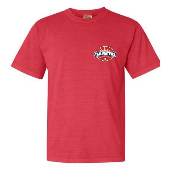 Tailwaters Fly Fishing Classic Logo Short Sleeve T-Shirt Red Image 02