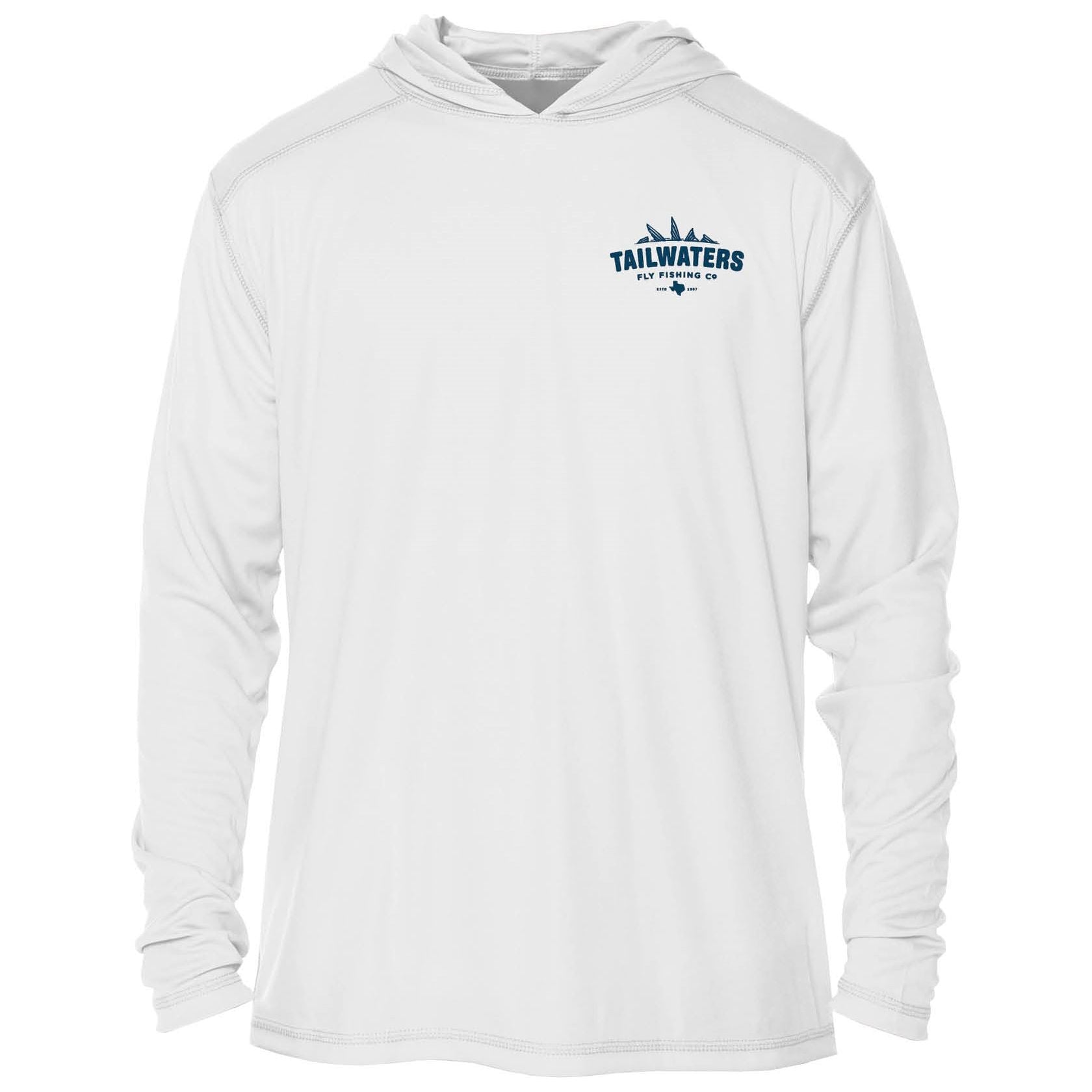 Tailwaters Fly Fishing Classic Logo Solar Hoody White Image 02